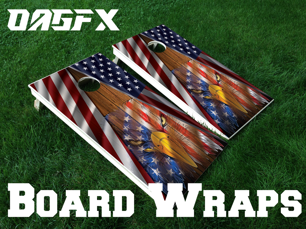 American Flag Cornhole Board Wrap\Skins (Pair)