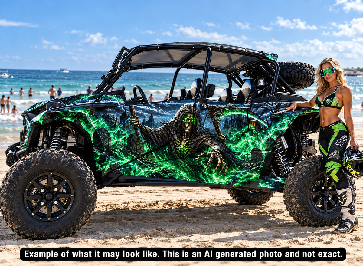 2019 - 2022 Polaris RZR Turbo S Velocity 4 Door  Graphics Kit Grim Reaper