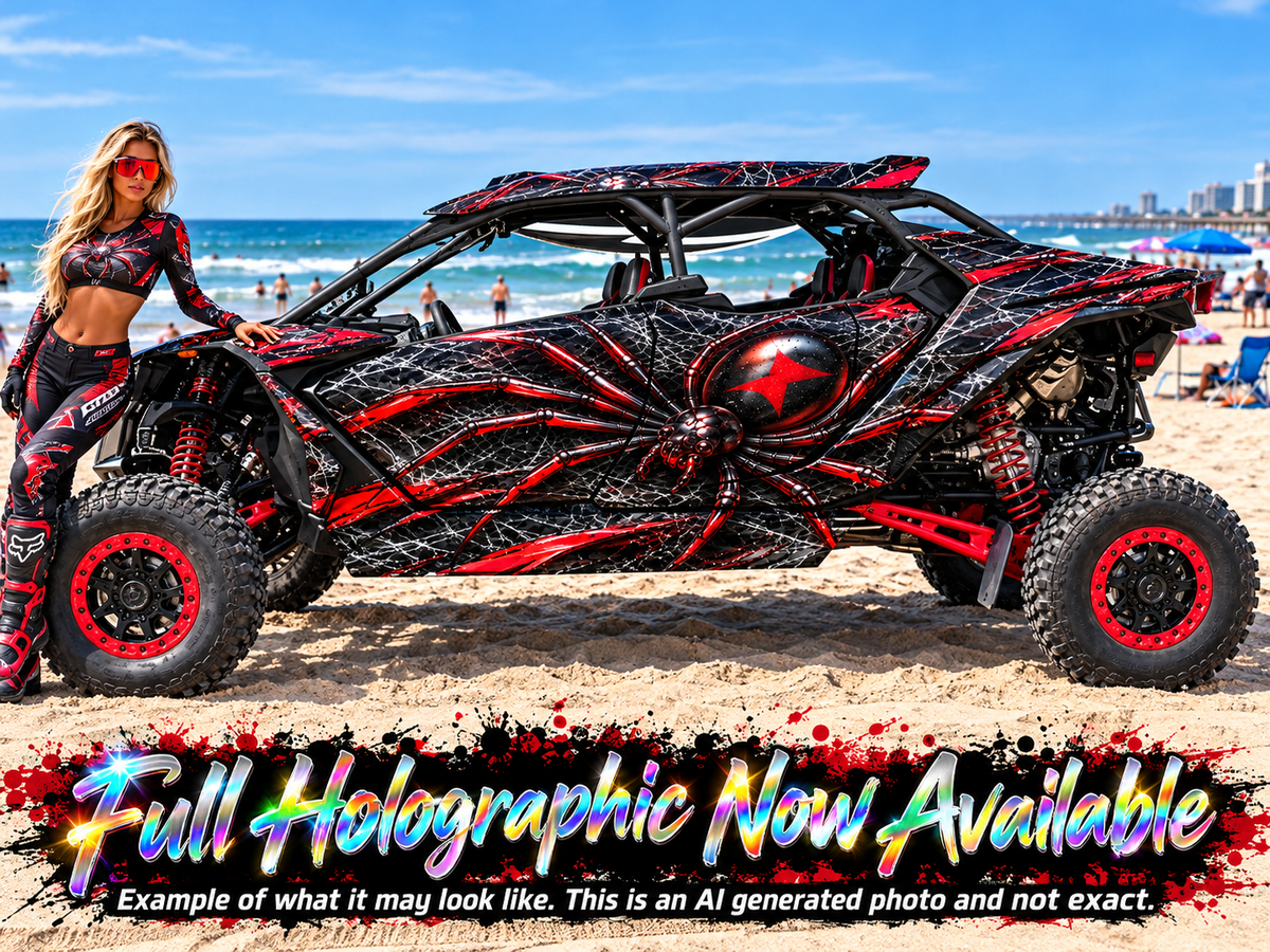 2025 Can Am Maverick R Max 4 Door Black Widow Graphics Kit