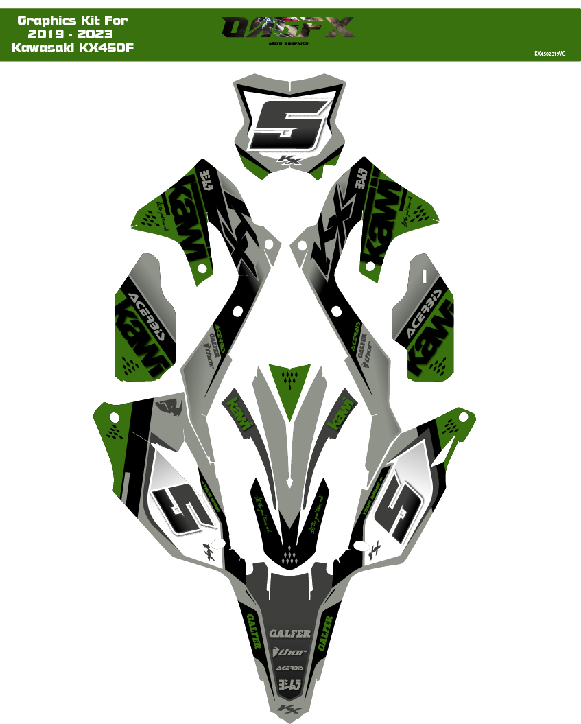 Graphics Kit for 2019 - 2023 Kawasaki KX 250 KX450