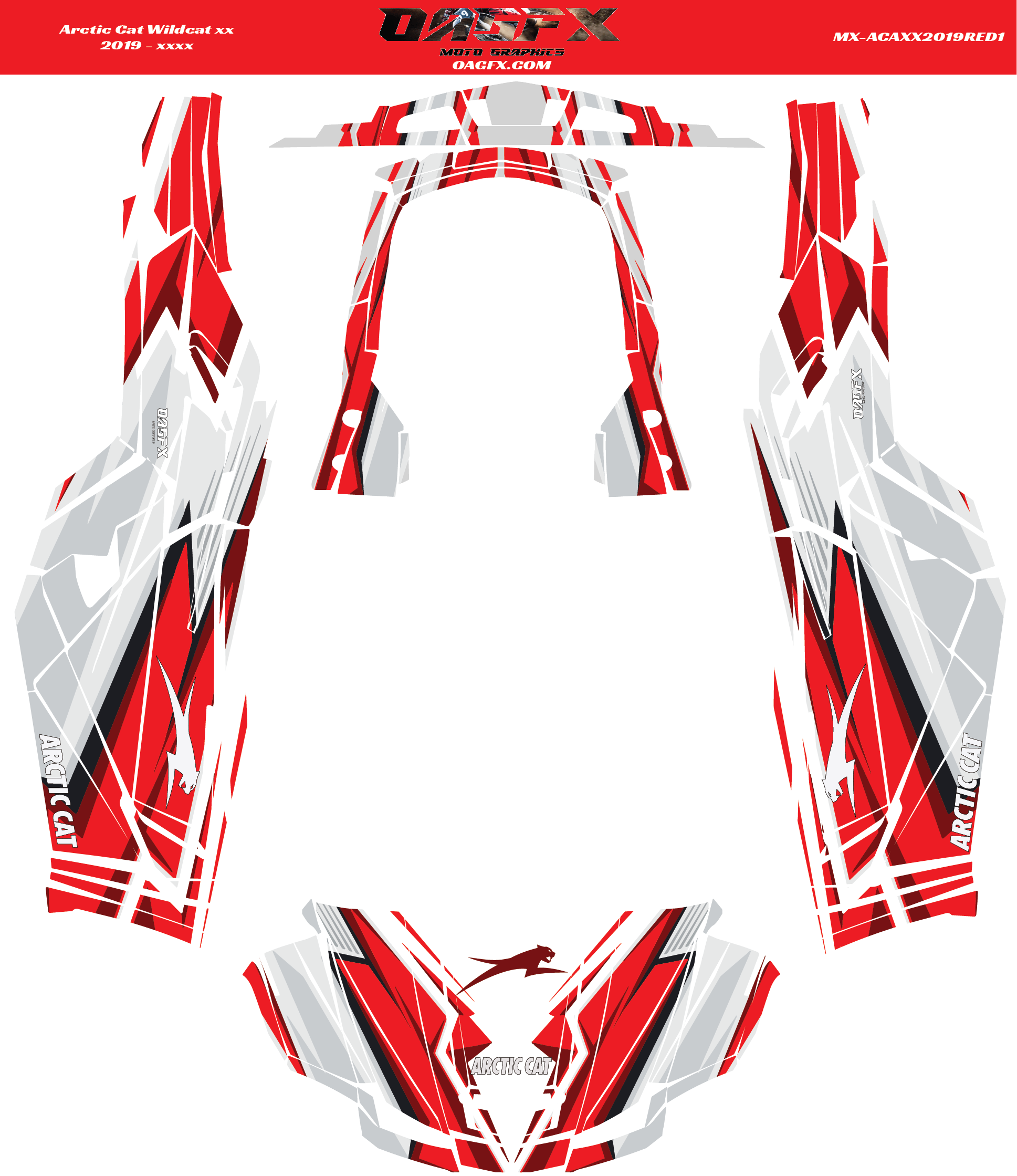 Graphics Kit for 2019 - XXXX Arctic Cat Wildcat XX (Tech Series Red)