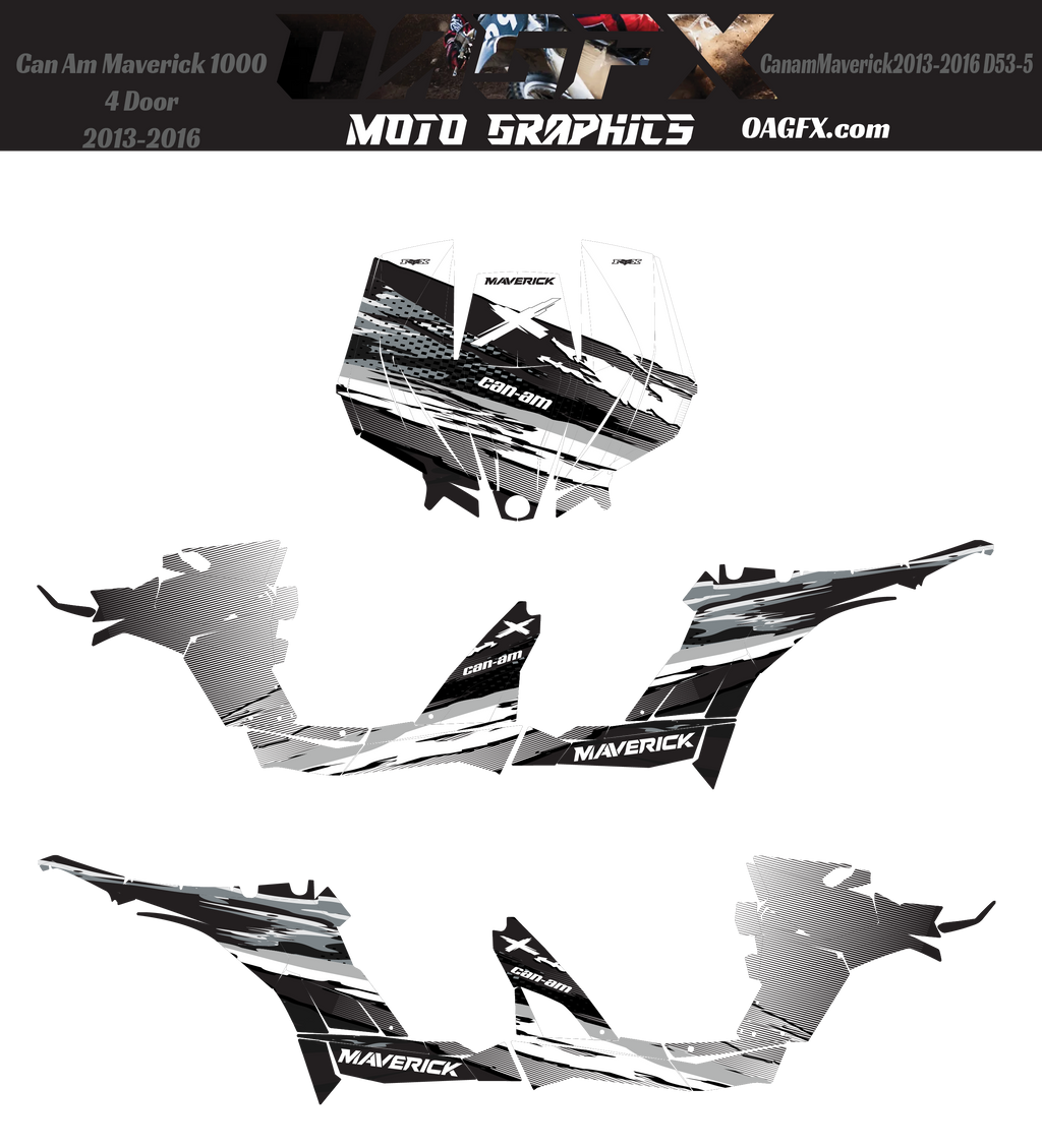 2013-2016 Can Am Maverick 1000 R  Max Graphics Kit  D53-5 Holographic Available