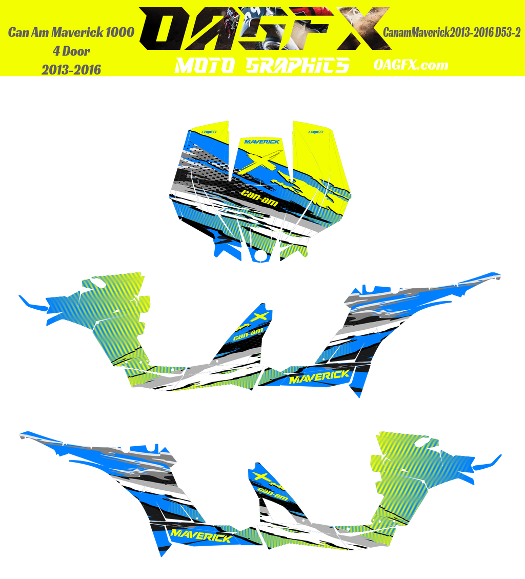 2013-2016 Can Am Maverick 1000 R  Max Graphics Kit  D53-2 Holographic Available