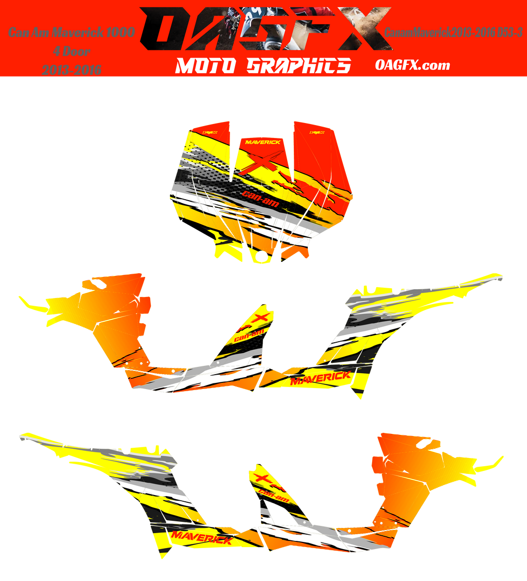 2013-2016 Can Am Maverick 1000 R  Max Graphics Kit  D53-3 Holographic Available