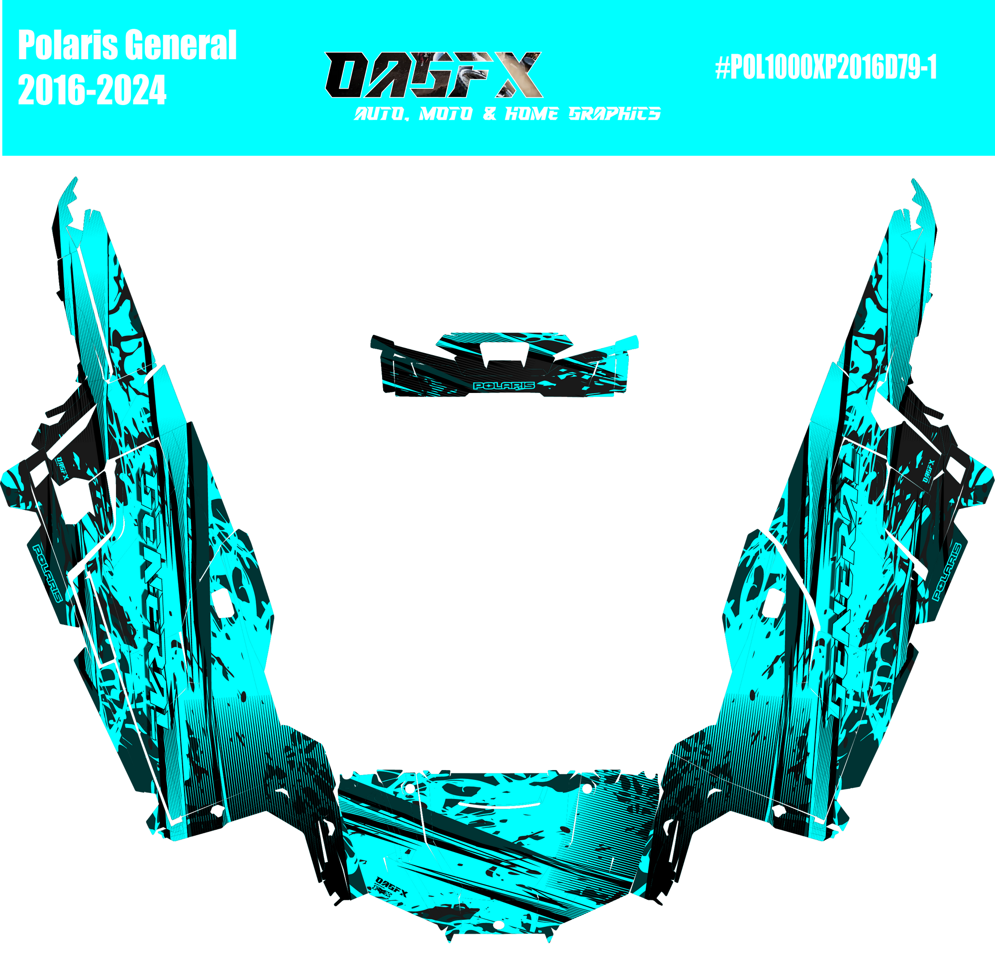 2016 - 2024 Polaris General XP 4 Door 1000 Graphics Kit D79-1