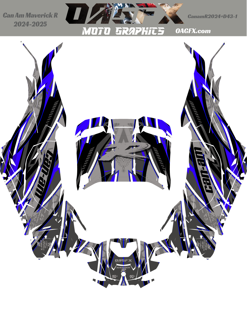 2024-2025 Can Am Maverick R RS Graphics Kit  D43-2 OAGFX Racing