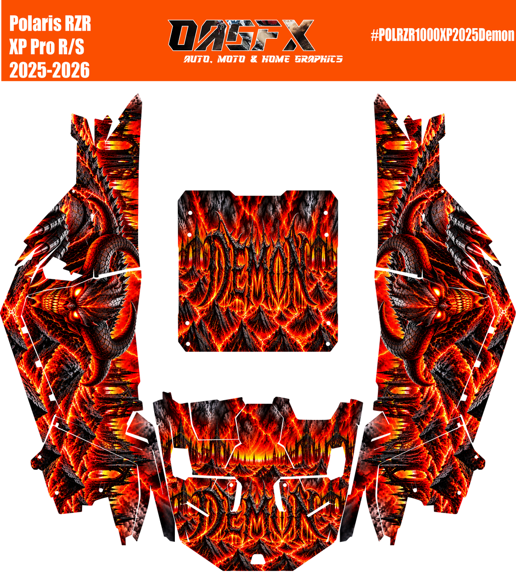2025-2026 Polaris RZR Pro XP/Pro R/ Pro S Demon/Devil Graphics Kit Demon