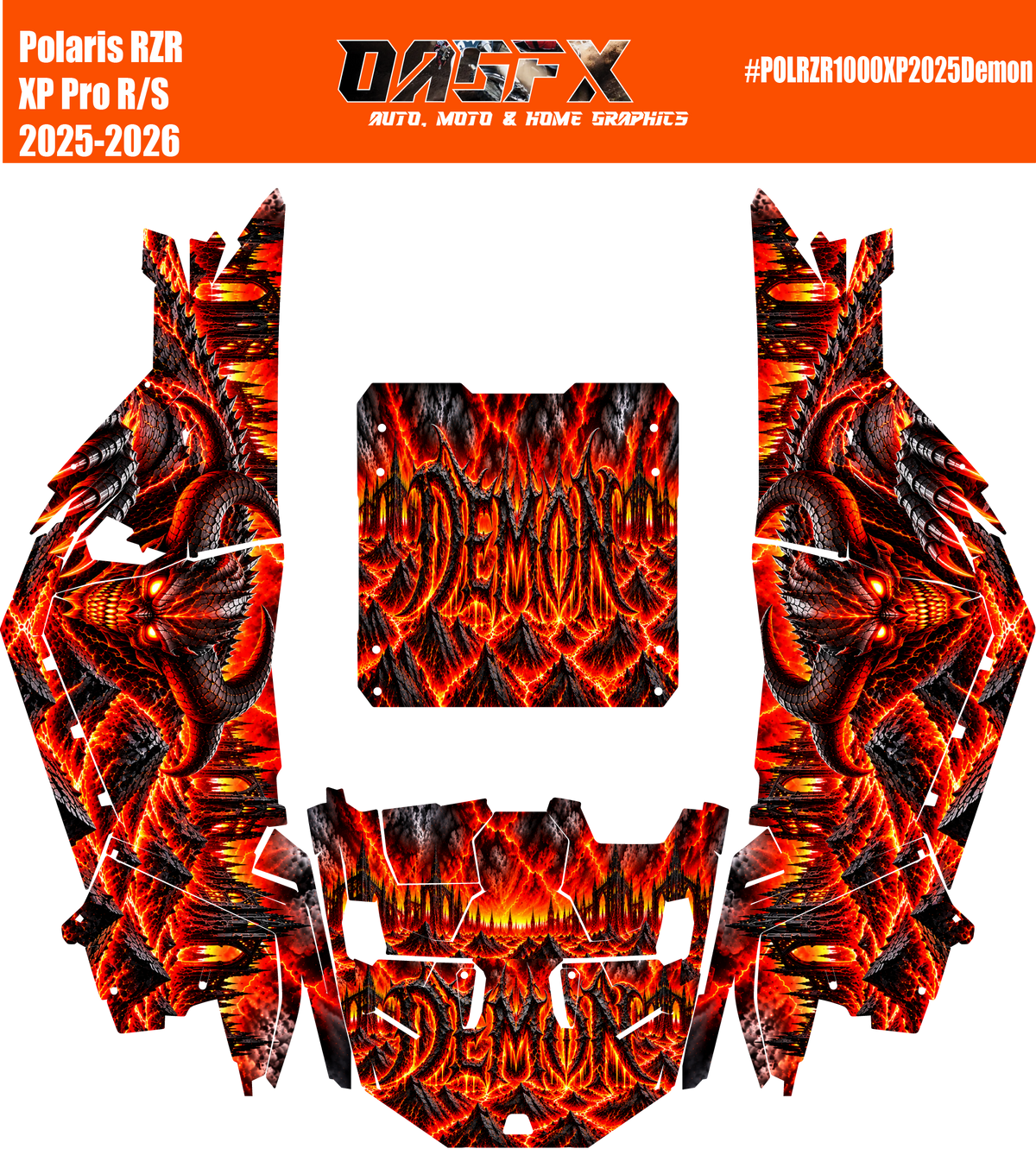 2025-2026 Polaris RZR Pro XP/Pro R/ Pro S Demon/Devil Graphics Kit Demon