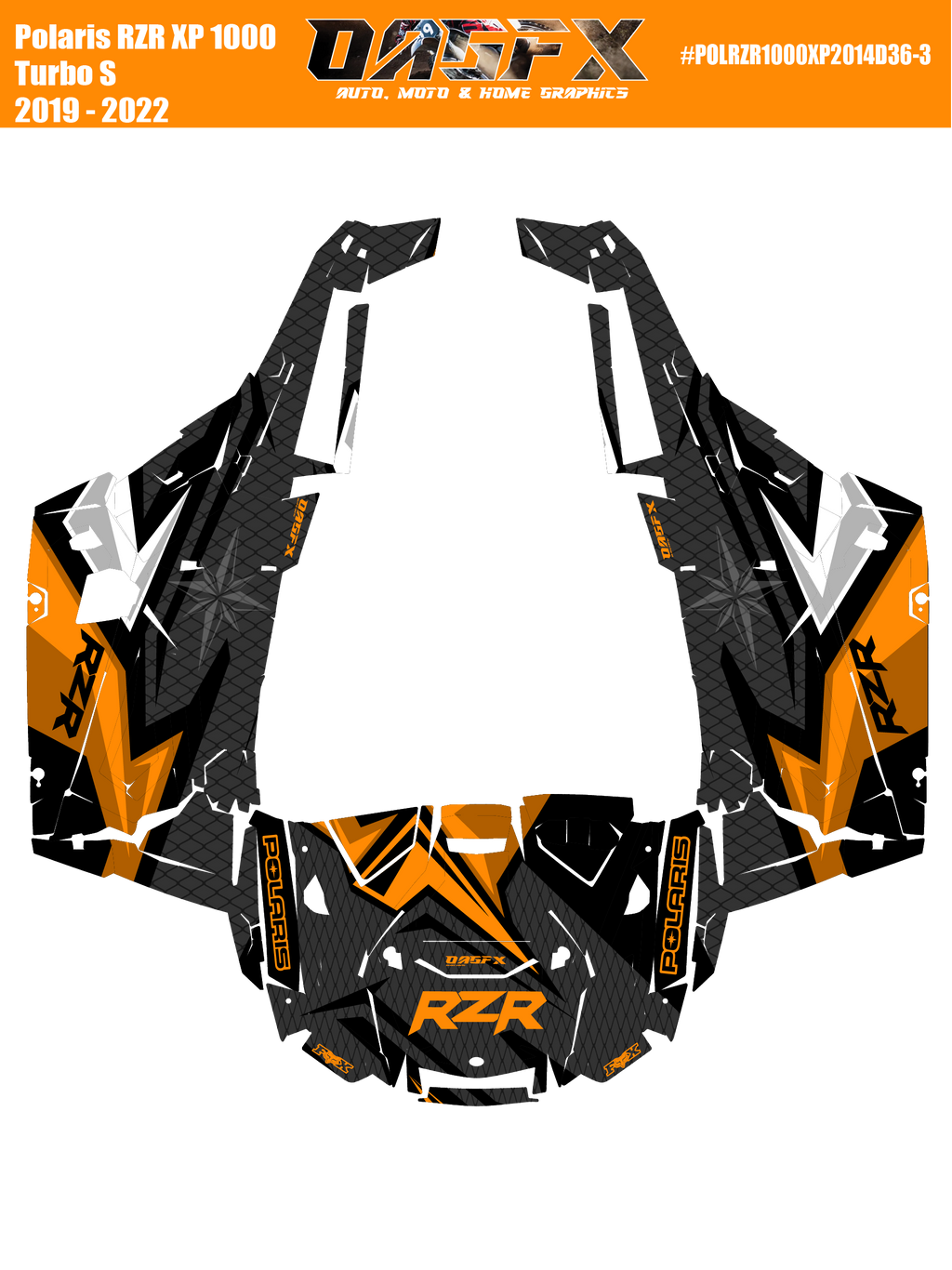 2019 - 2022 Polaris RZR XP 1000 Turbo S Graphics Kit D36-3 OAGFX