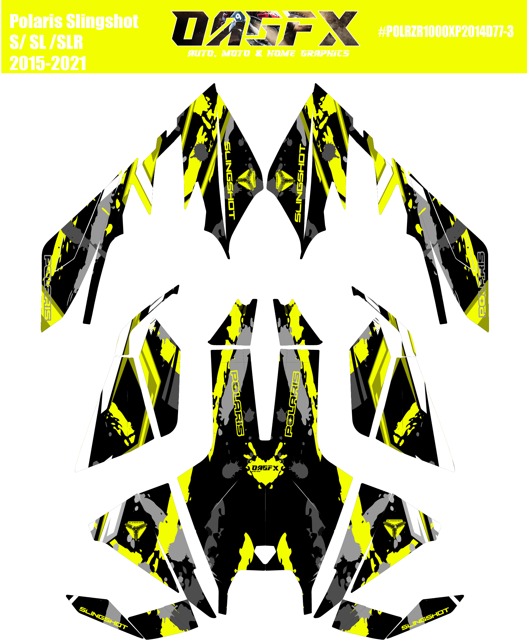 2015 - 2021 Polaris POLARIS SLINGSHOT S SL SLR Graphics D77-3
