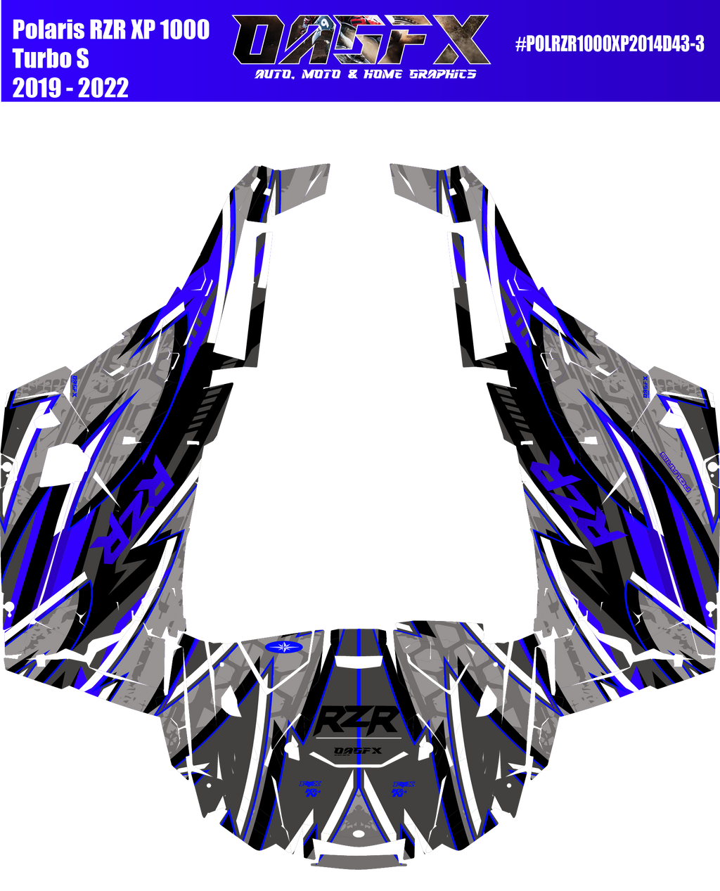 2019 - 2022 Polaris RZR XP 1000 Turbo S Graphics Kit D43-3 OAGFX