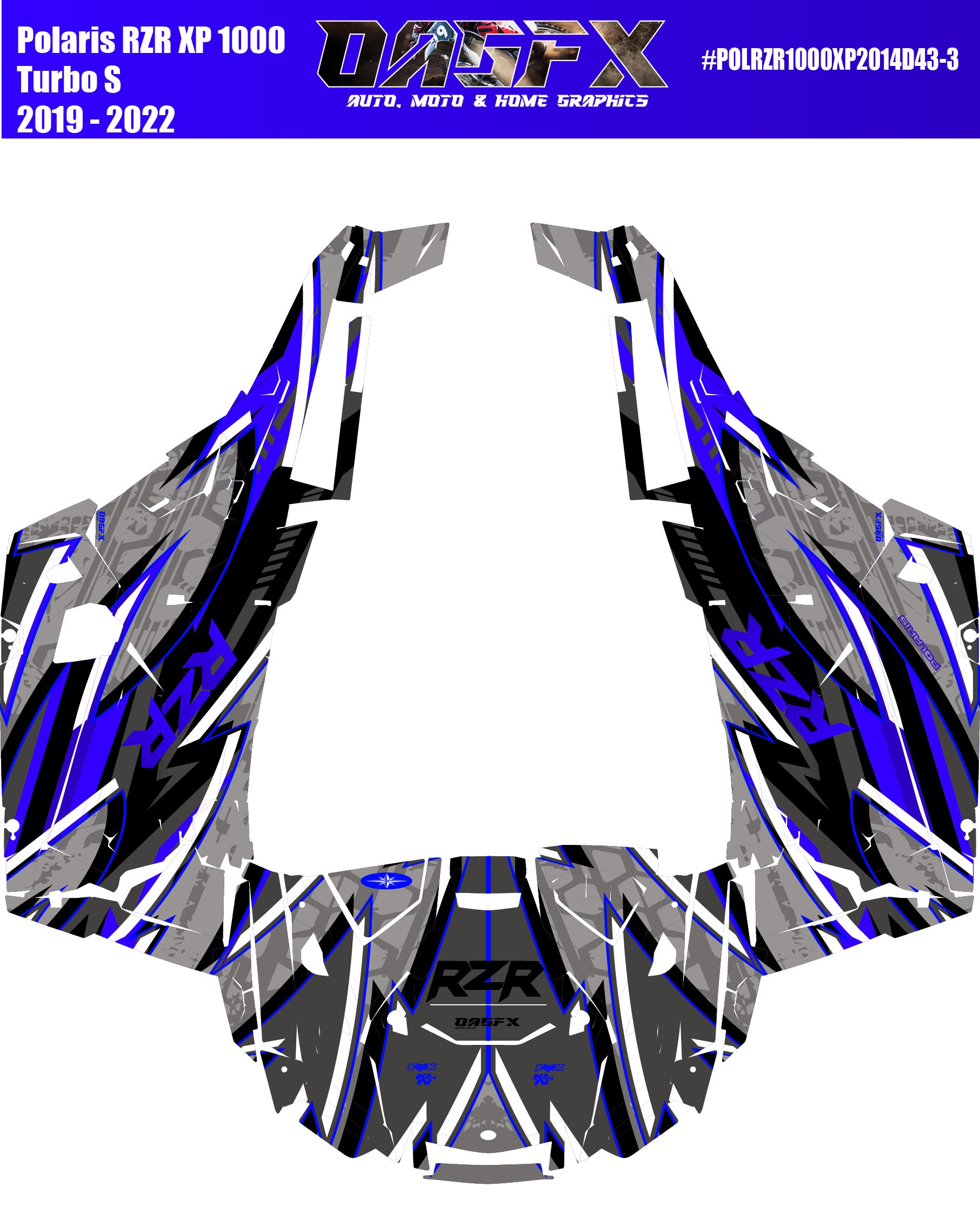 2019 - 2022 Polaris RZR XP 1000 Turbo S Graphics Kit D43-3 OAGFX