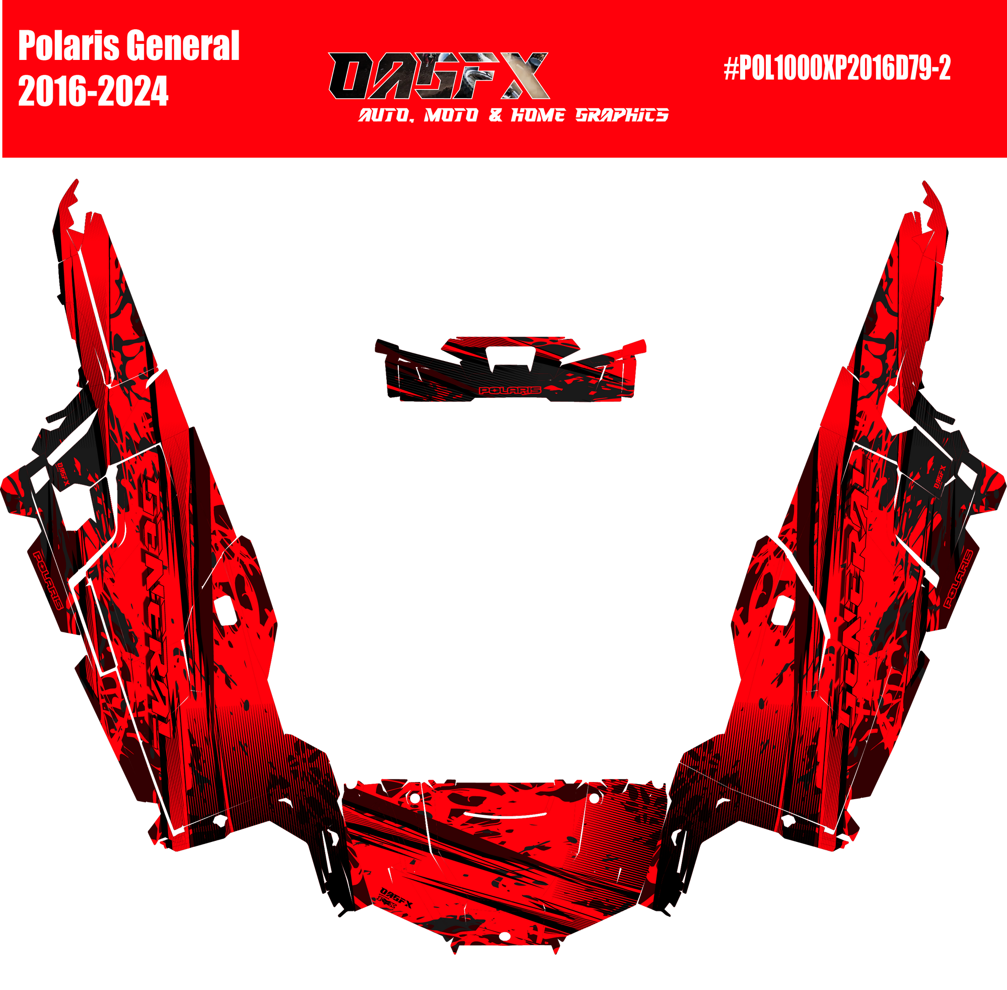 2016 - 2024 Polaris General XP 4 Door 1000 Graphics Kit D79-2