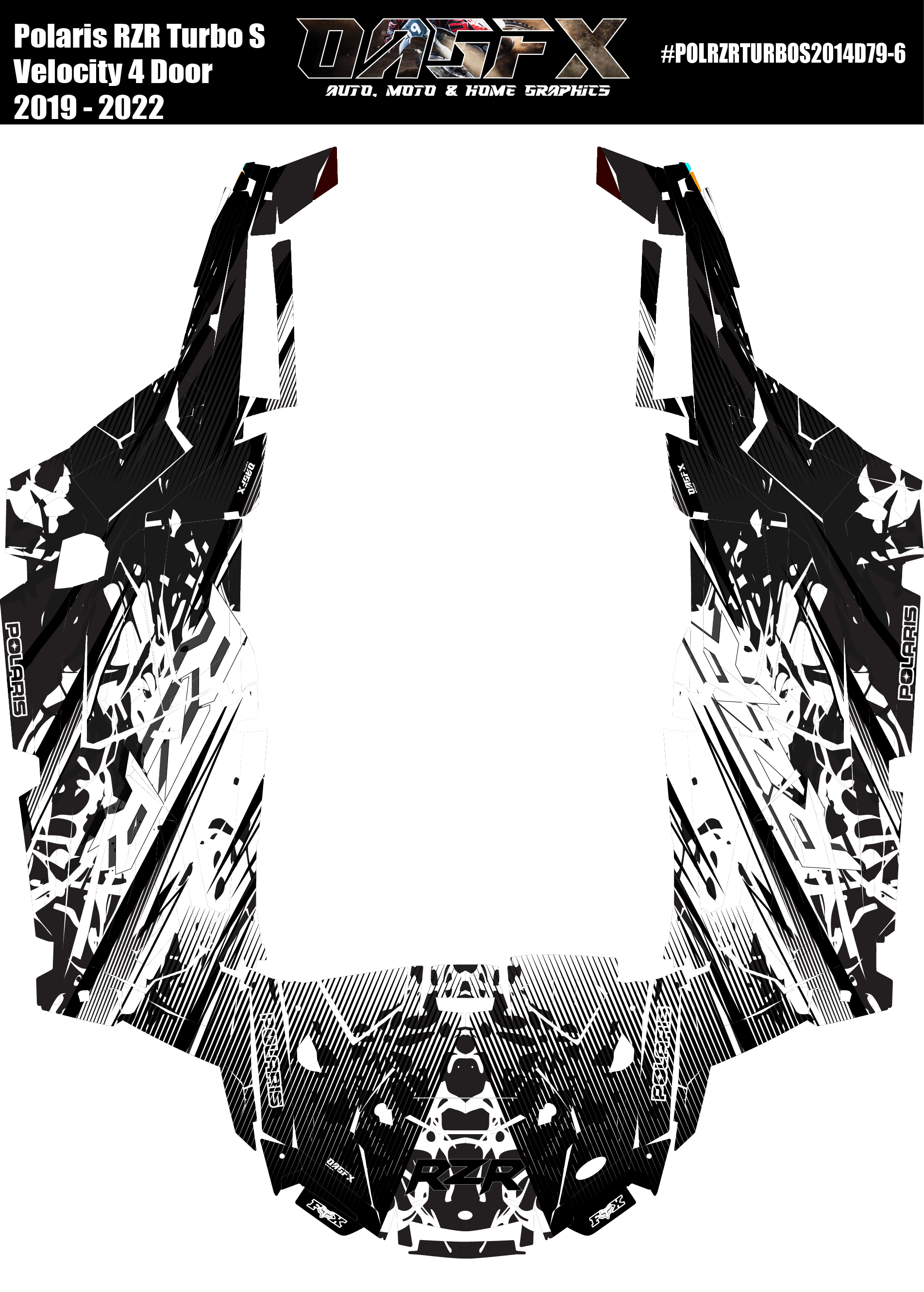 2019 - 2022 Polaris RZR Turbo S Velocity 4 Door  Graphics Kit D79-6