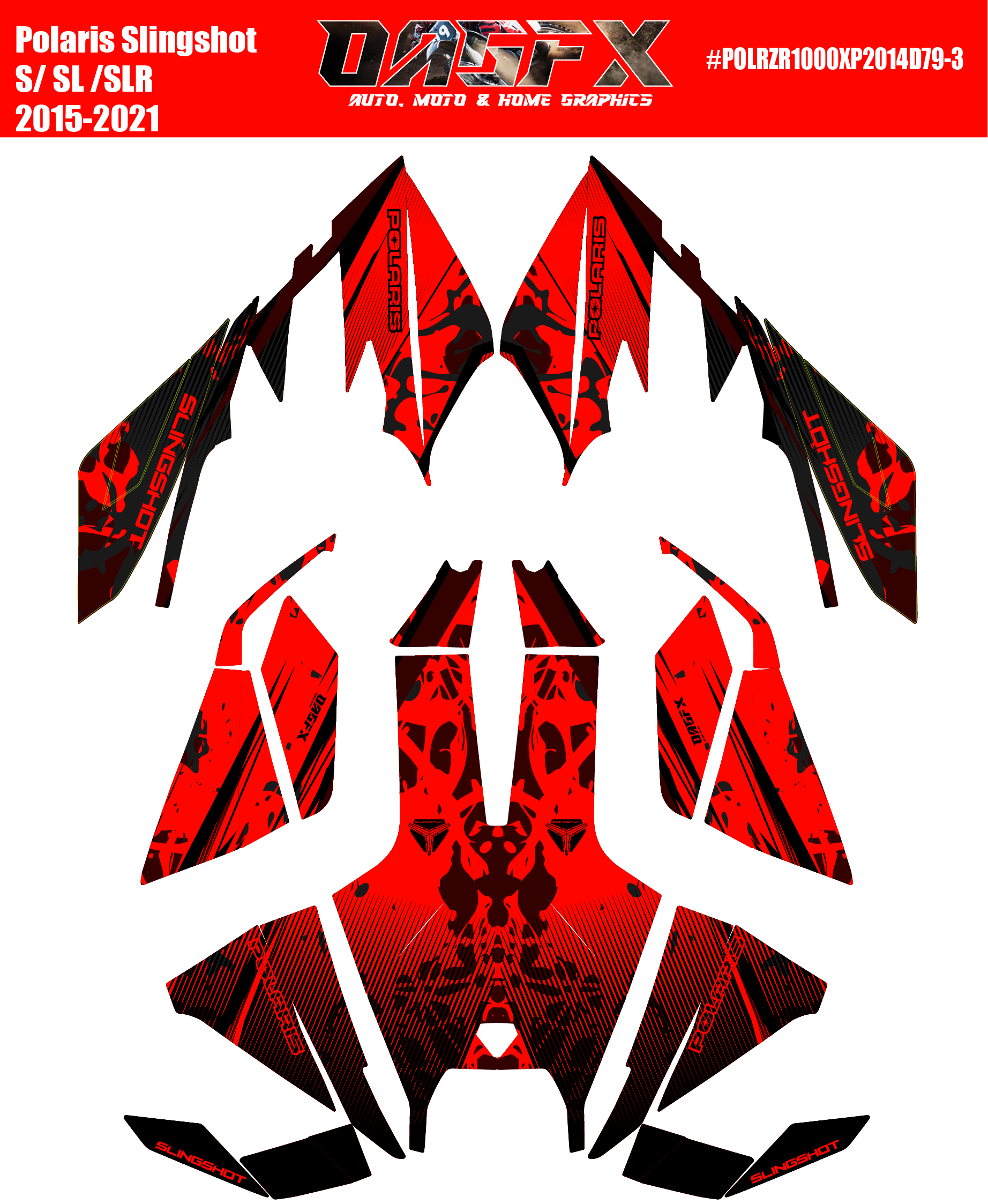 2015 - 2021 Polaris POLARIS SLINGSHOT S SL SLR Graphics D79-3
