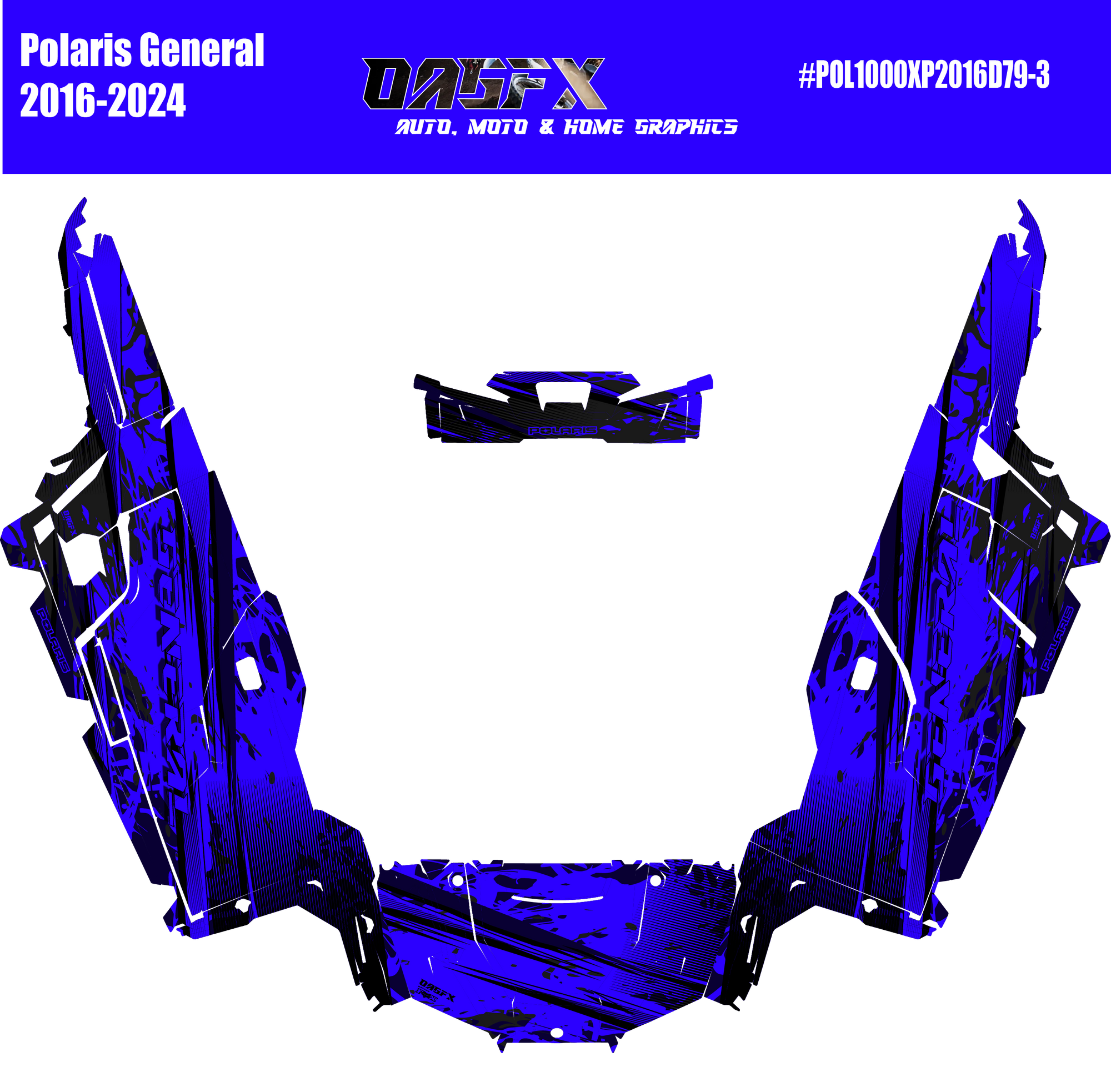 2016 - 2024 Polaris General XP 4 Door 1000 Graphics Kit D79-3