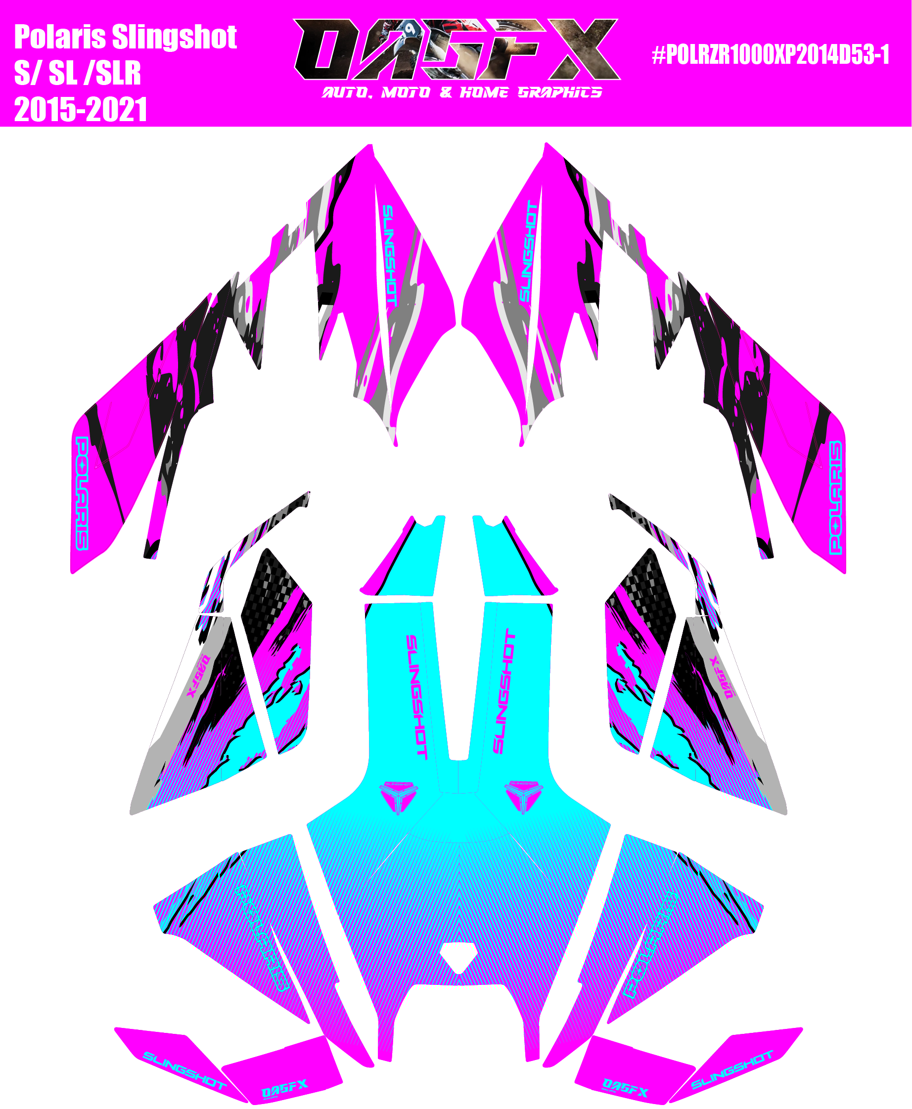 2015 - 2021 Polaris POLARIS SLINGSHOT S SL SLR Graphics D53-1 Wild