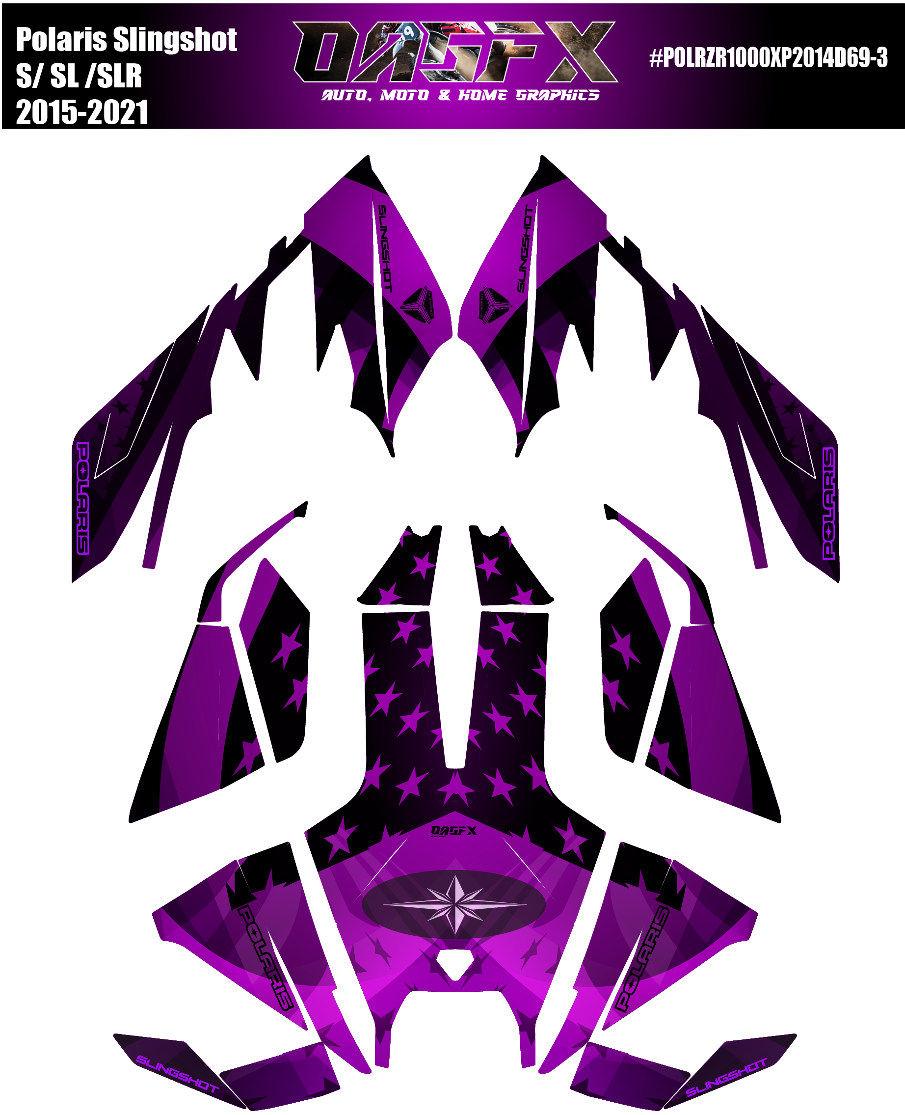 2015 - 2021 Polaris POLARIS SLINGSHOT S SL SLR Graphics D69-3 USA