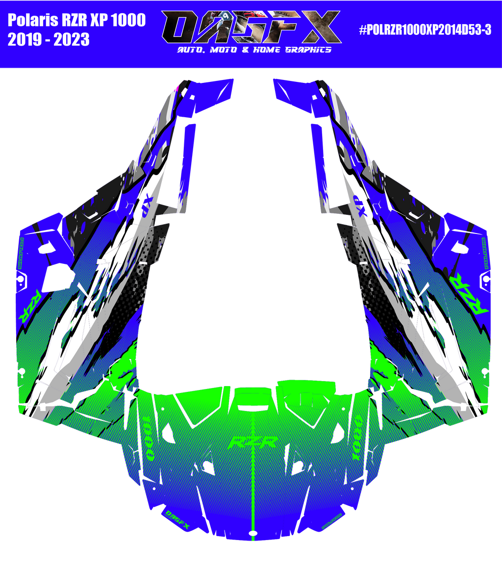 2019 - 2023 Polaris RZR XP 1000 Graphics Kit D53-3 OAGFX