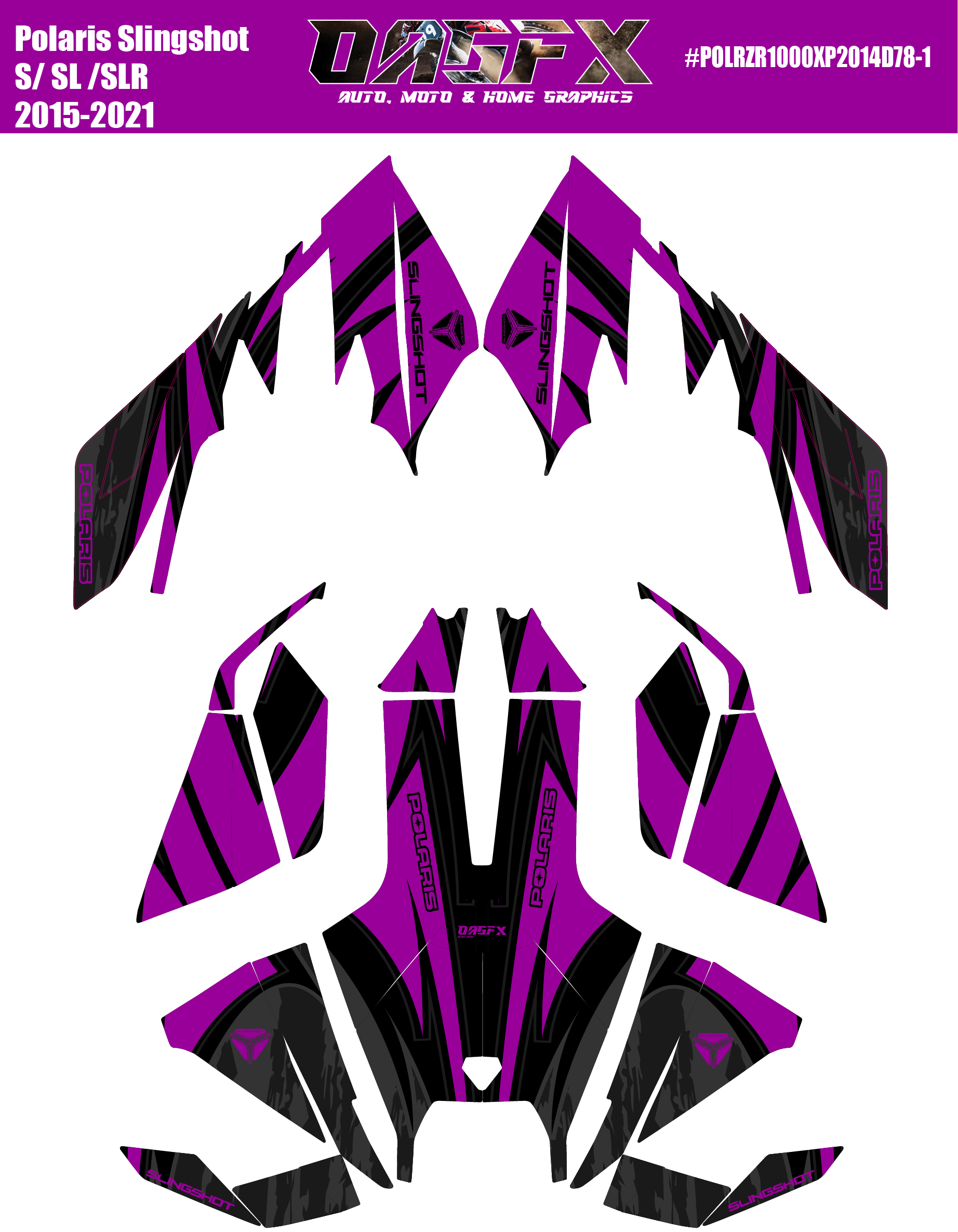 2015 - 2021 Polaris POLARIS SLINGSHOT S SL SLR Graphics D78-1