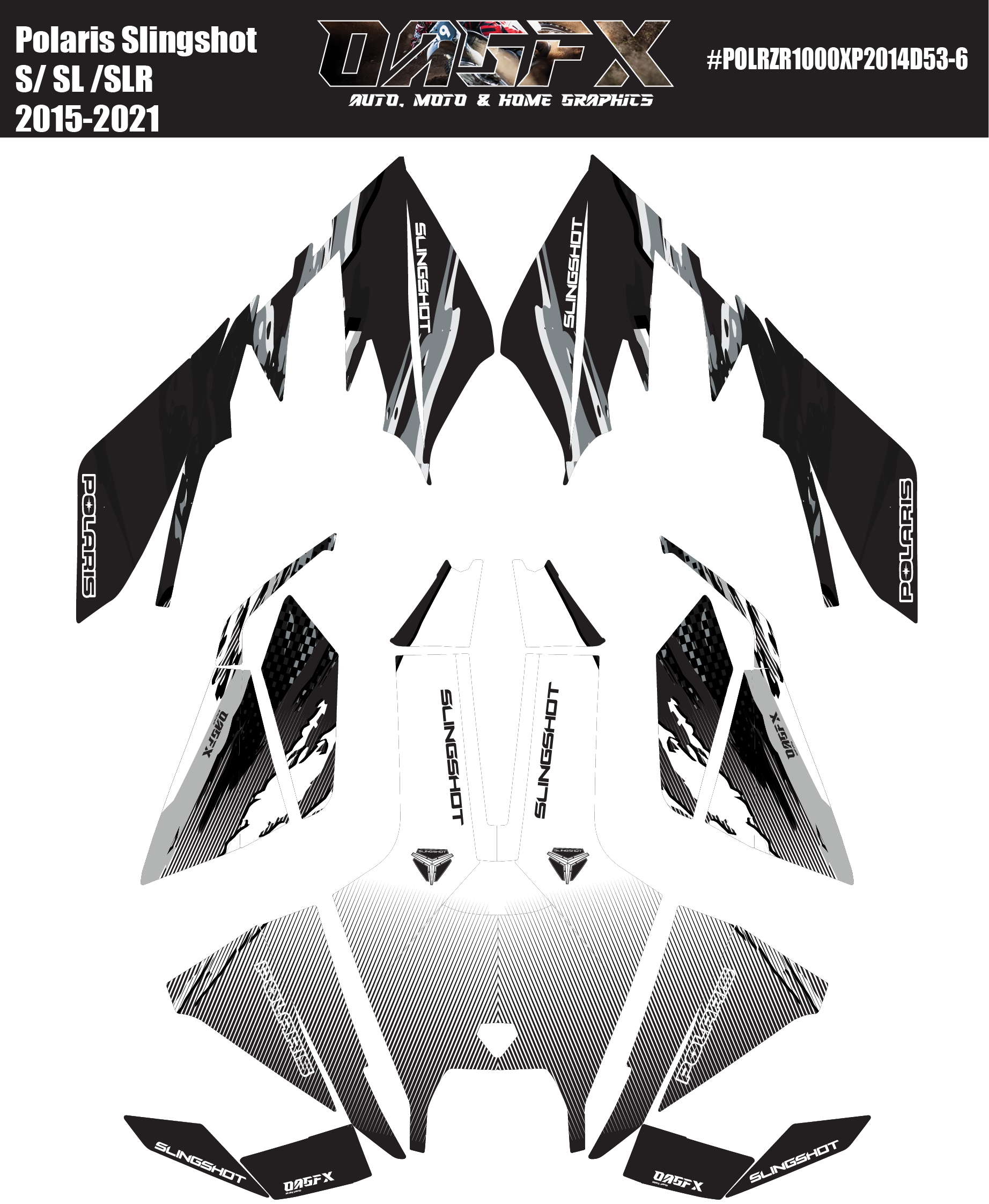 2015 - 2021 Polaris POLARIS SLINGSHOT S SL SLR Graphics D53-6 Wild