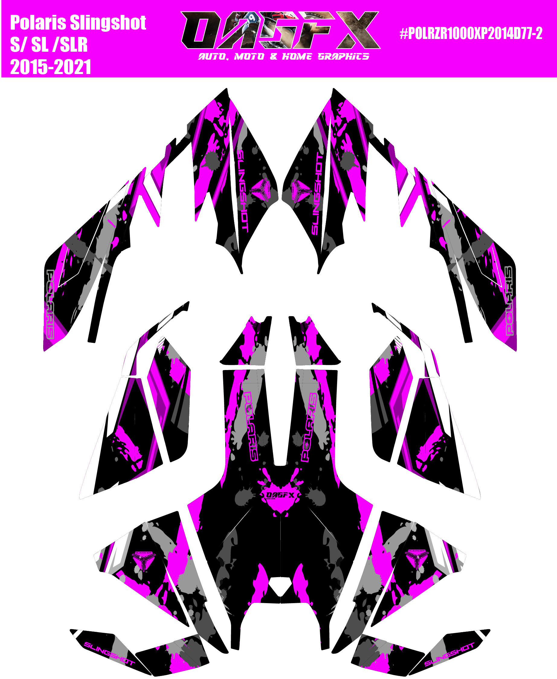 2015 - 2021 Polaris POLARIS SLINGSHOT S SL SLR Graphics D77-2