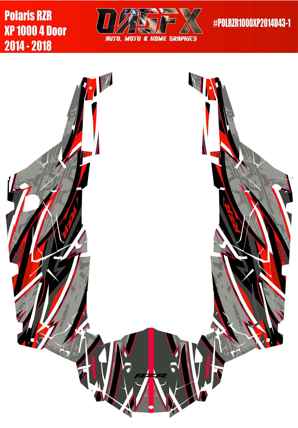 2014 - 2018 Polaris RZR XP 4 Graphics Kit D43-1