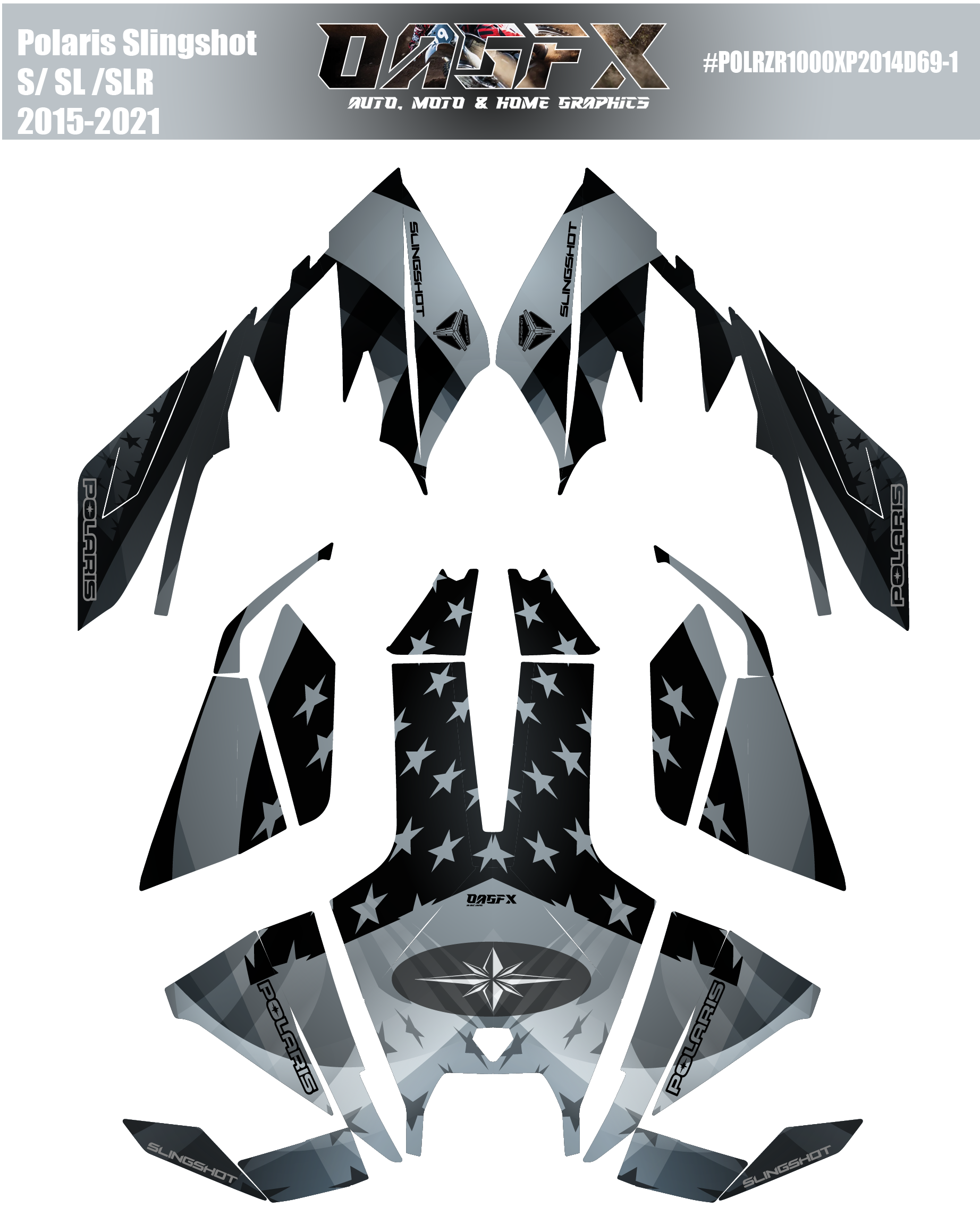 2015 - 2021 Polaris POLARIS SLINGSHOT S SL SLR Graphics D69-1 USA