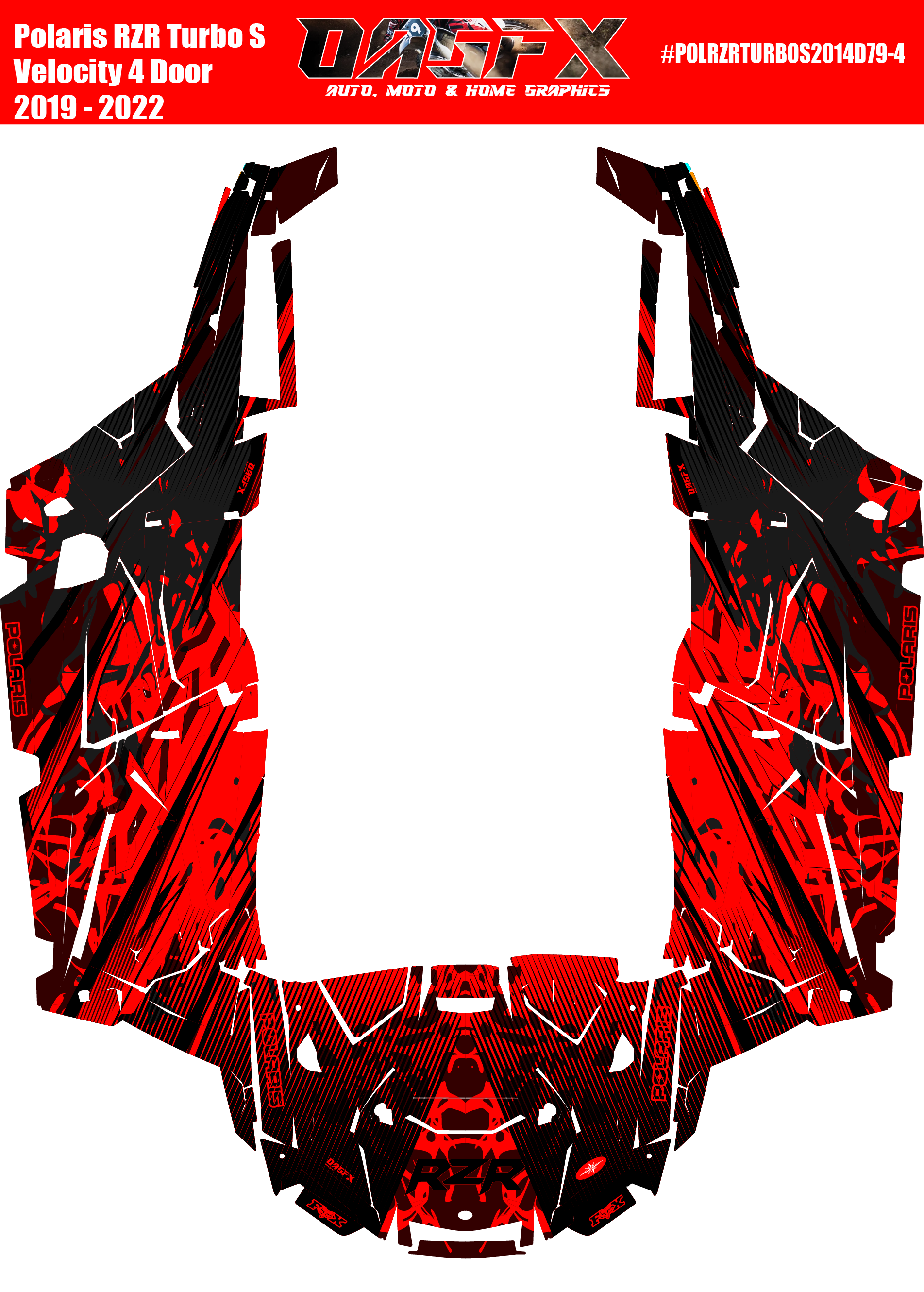2019 - 2022 Polaris RZR Turbo S Velocity 4 Door  Graphics Kit D79-4