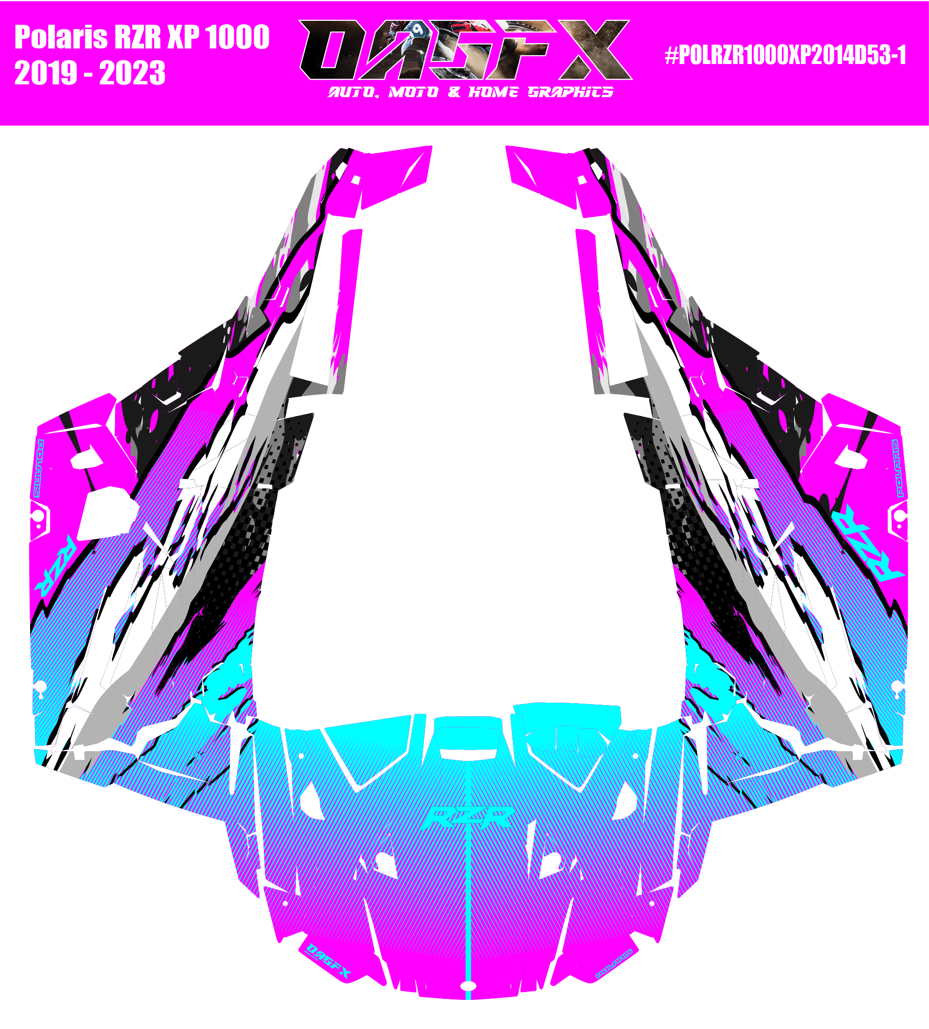 2019 - 2023 Polaris RZR XP 1000 Graphics Kit D53-1 OAGFX