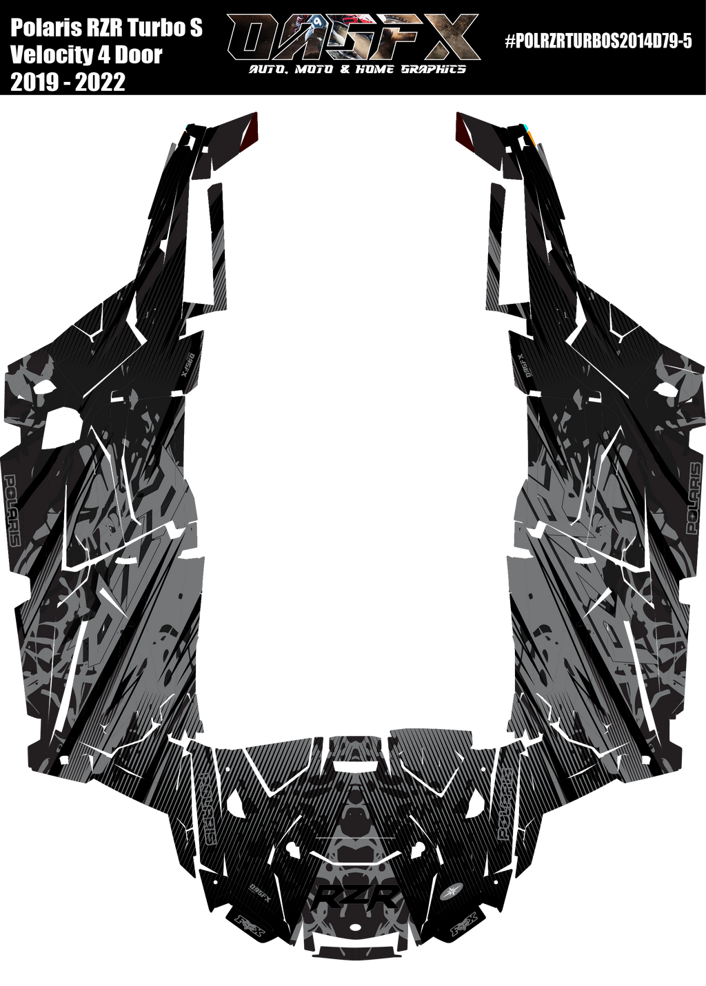 2019 - 2022 Polaris RZR Turbo S Velocity 4 Door  Graphics Kit D79-5