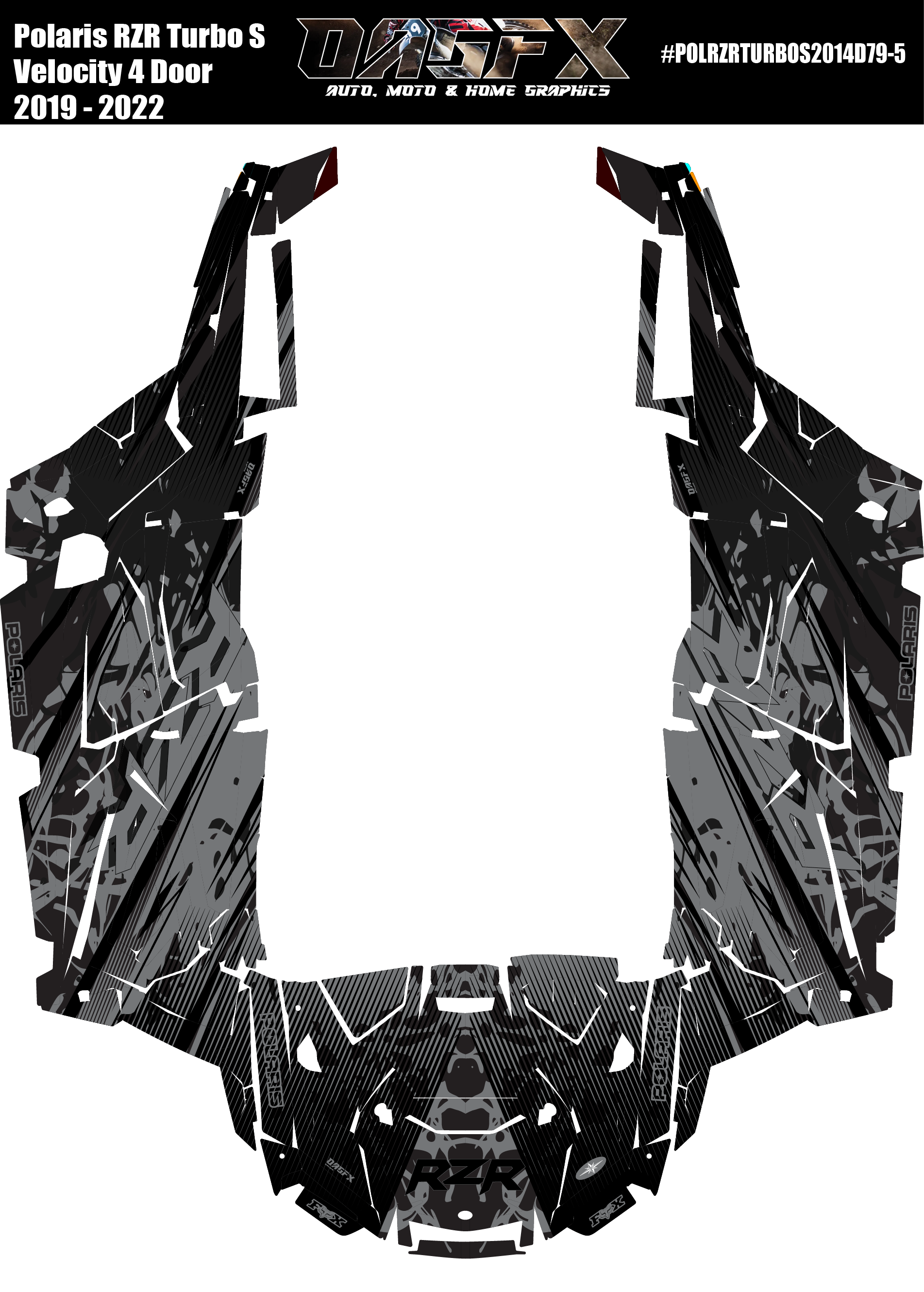 2019 - 2022 Polaris RZR Turbo S Velocity 4 Door  Graphics Kit D79-5