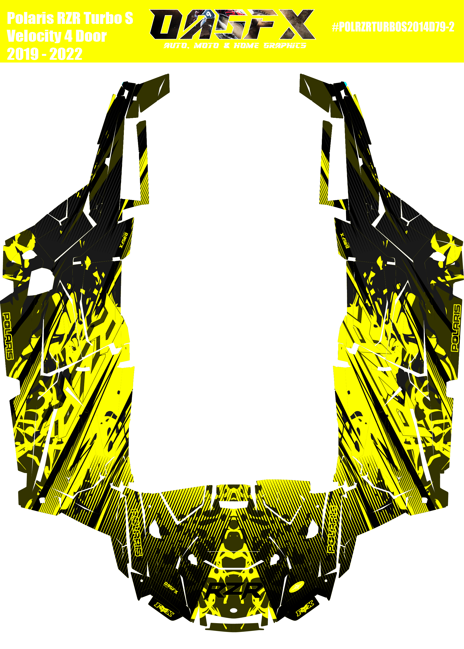 2019 - 2022 Polaris RZR Turbo S Velocity 4 Door  Graphics Kit D79-2
