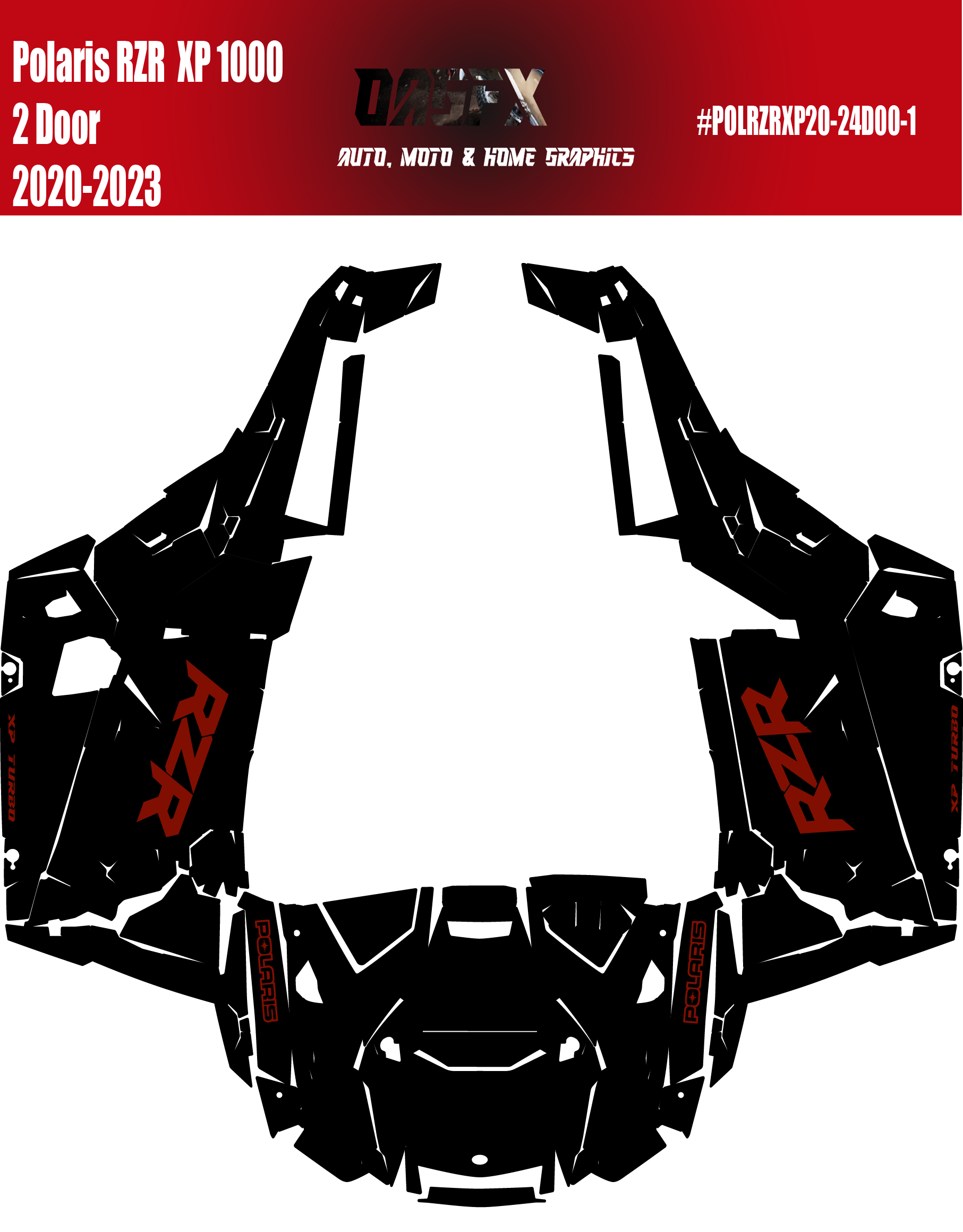 2019 - 2022 Polaris RZR XP 1000 Turbo S Graphics Kit D00-1 OAGFX