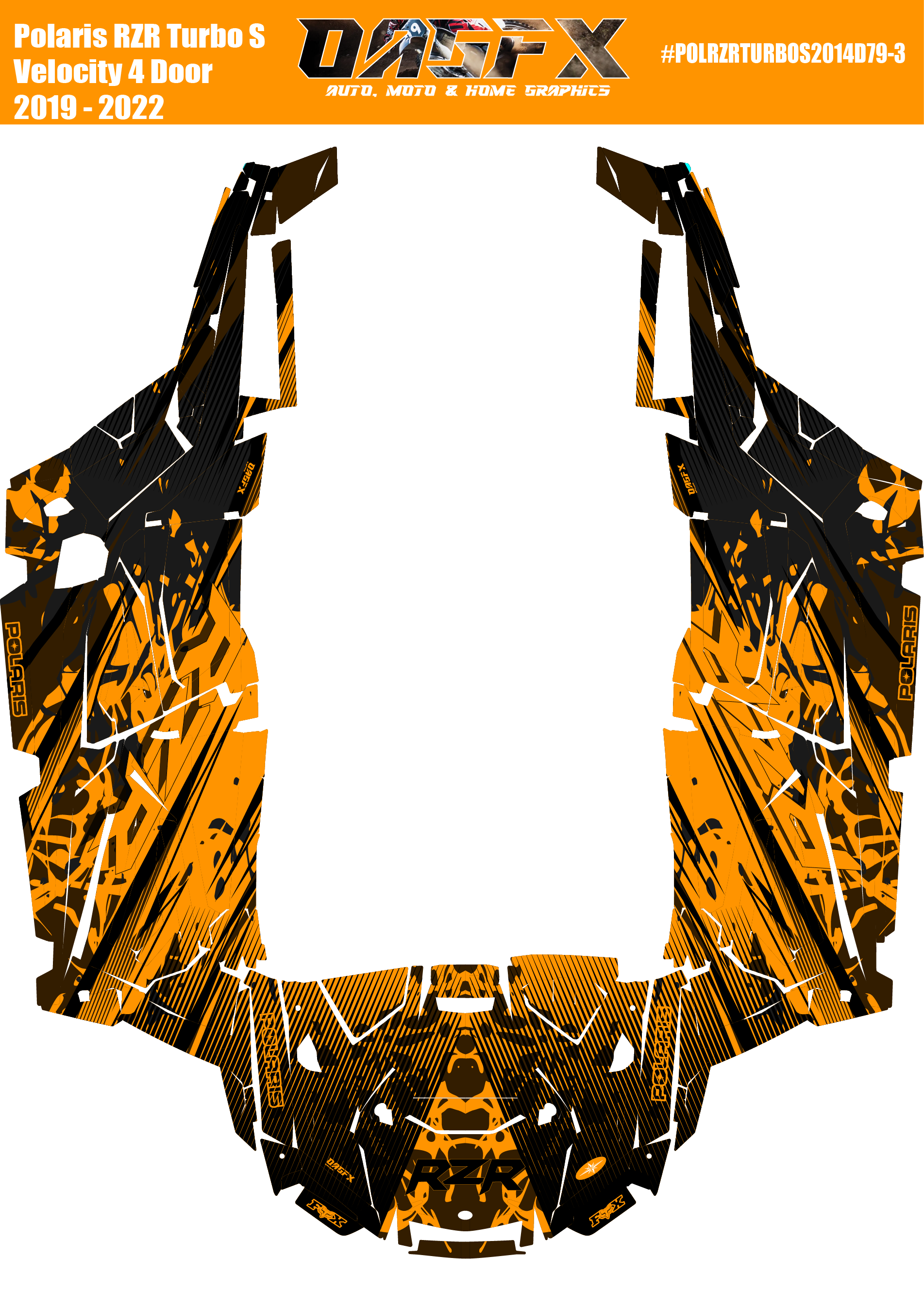 2019 - 2022 Polaris RZR Turbo S Velocity 4 Door  Graphics Kit D79-3