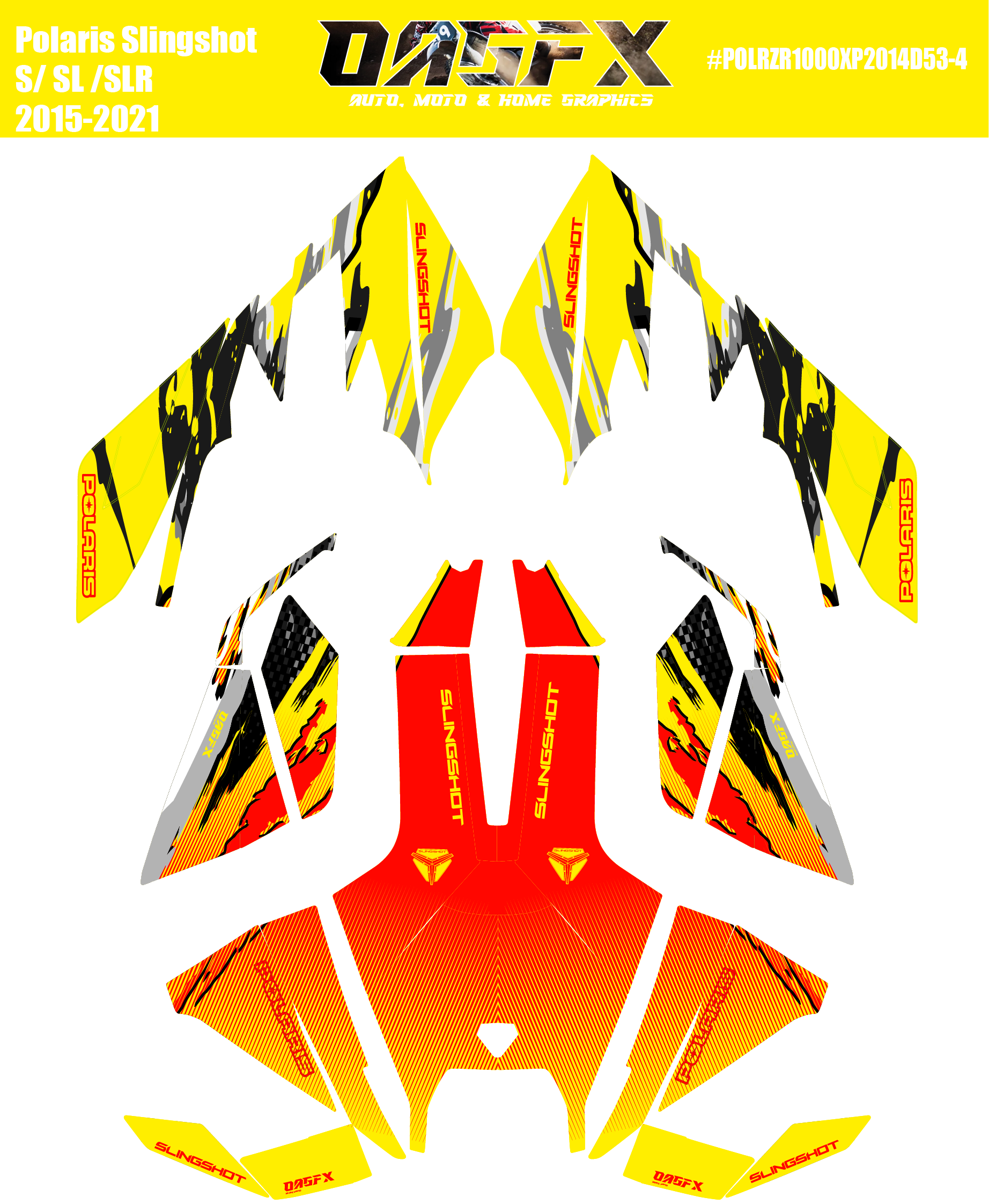 2015 - 2021 Polaris POLARIS SLINGSHOT S SL SLR Graphics D53-4 Wild