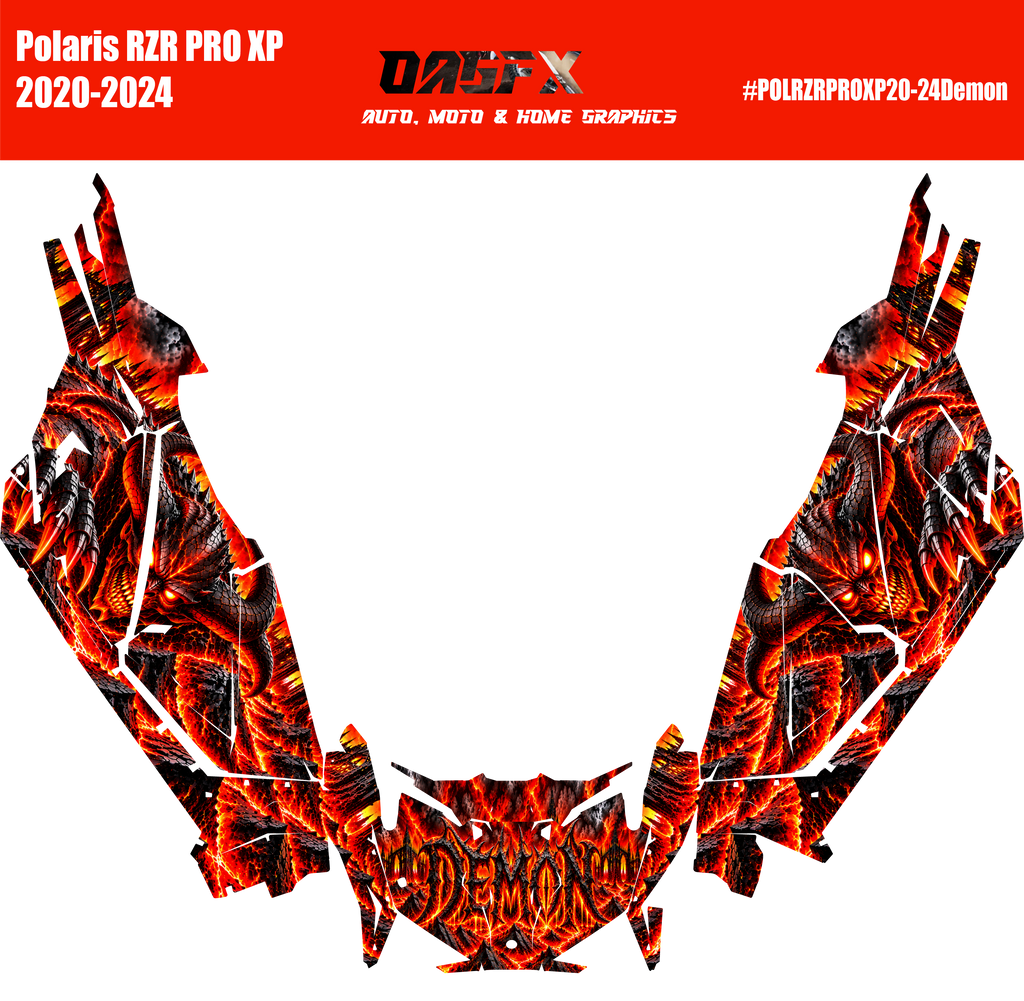 2020 - 2024 Polaris RZR Pro XP 4 Demon/Devil Graphics Kit Demon