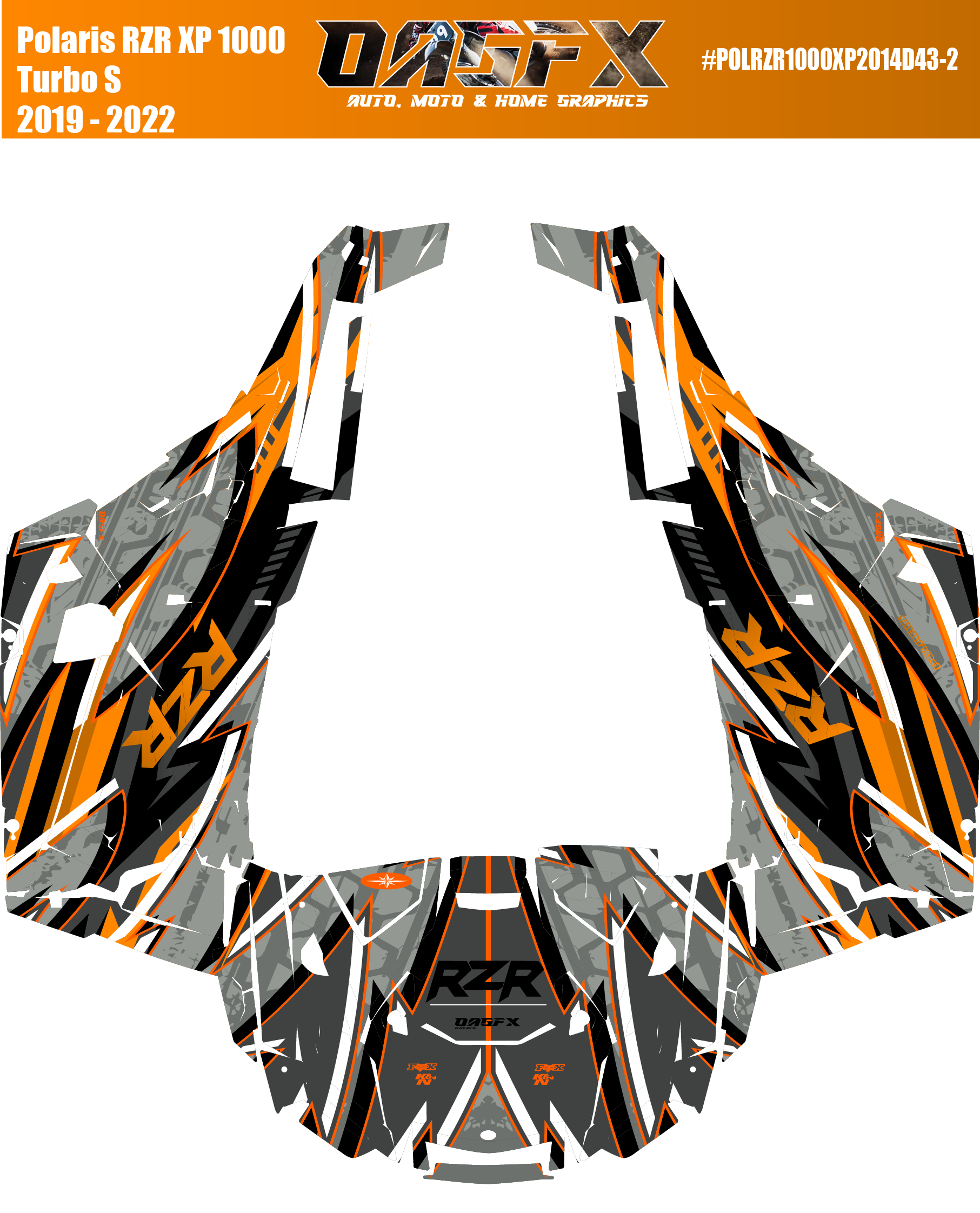 2019 - 2022 Polaris RZR XP 1000 Turbo S Graphics Kit D43-2 OAGFX