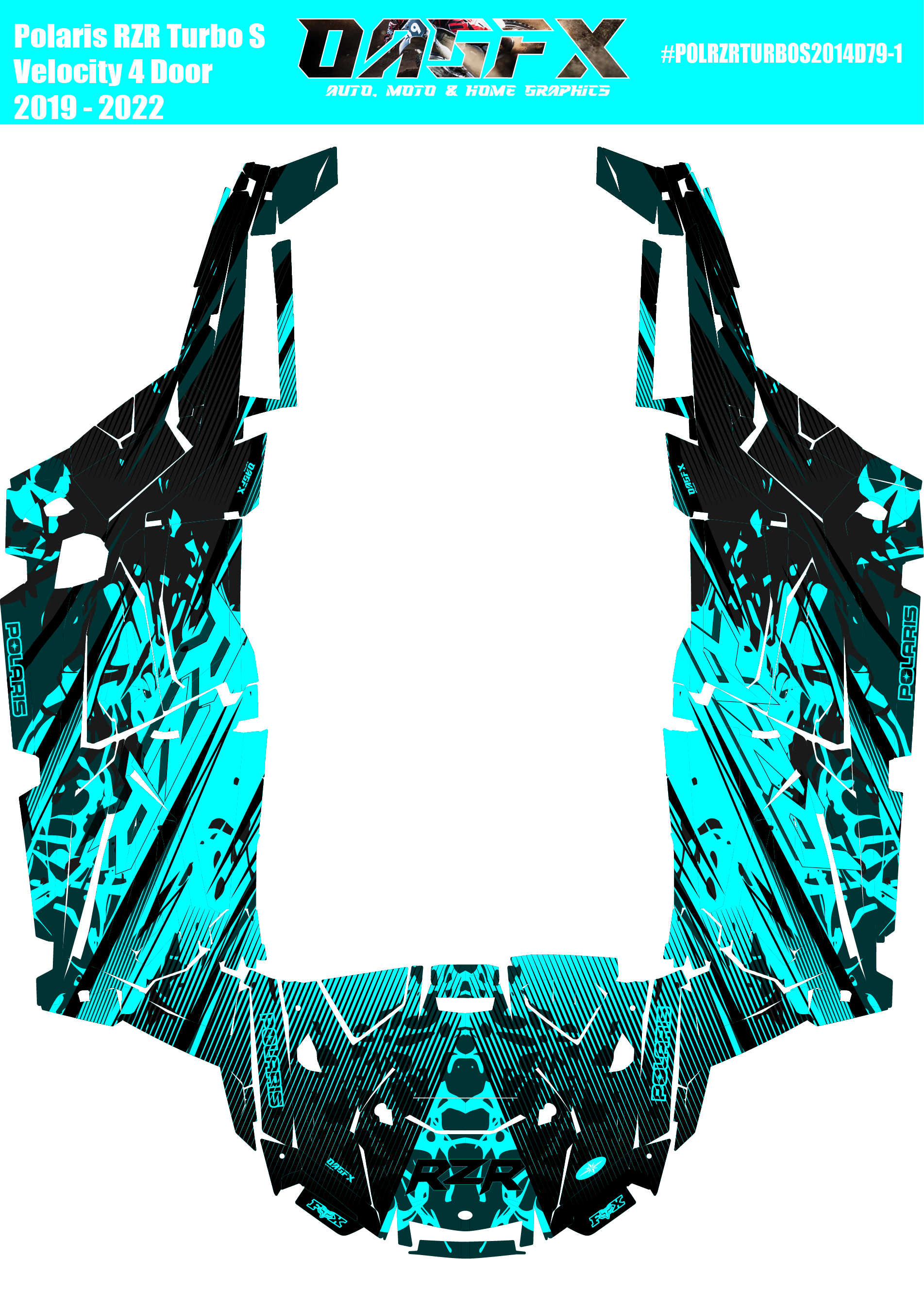 2019 - 2022 Polaris RZR Turbo S Velocity 4 Door  Graphics Kit D79-1