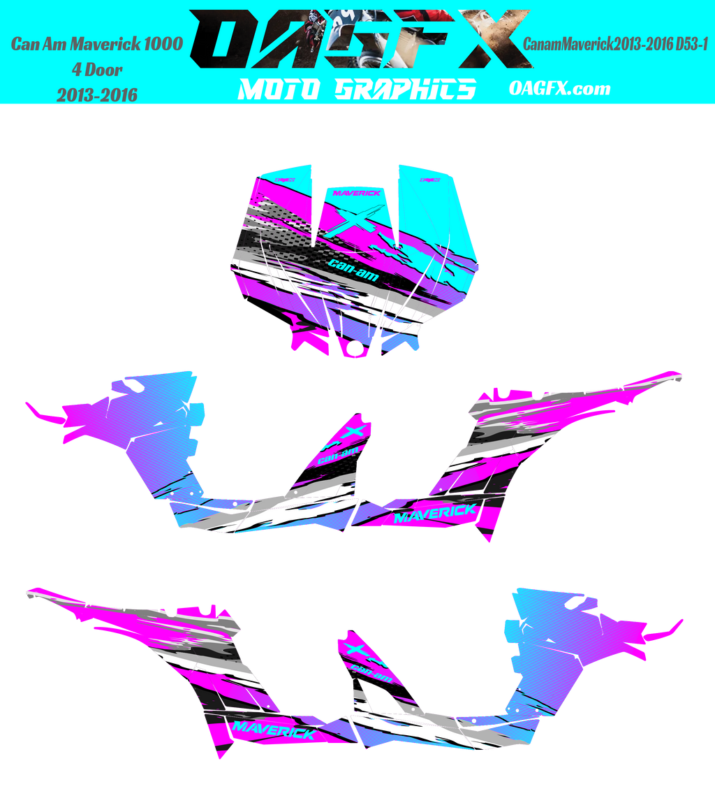 2013-2016 Can Am Maverick 1000 R  Max Graphics Kit  D53-1 Holographic Available