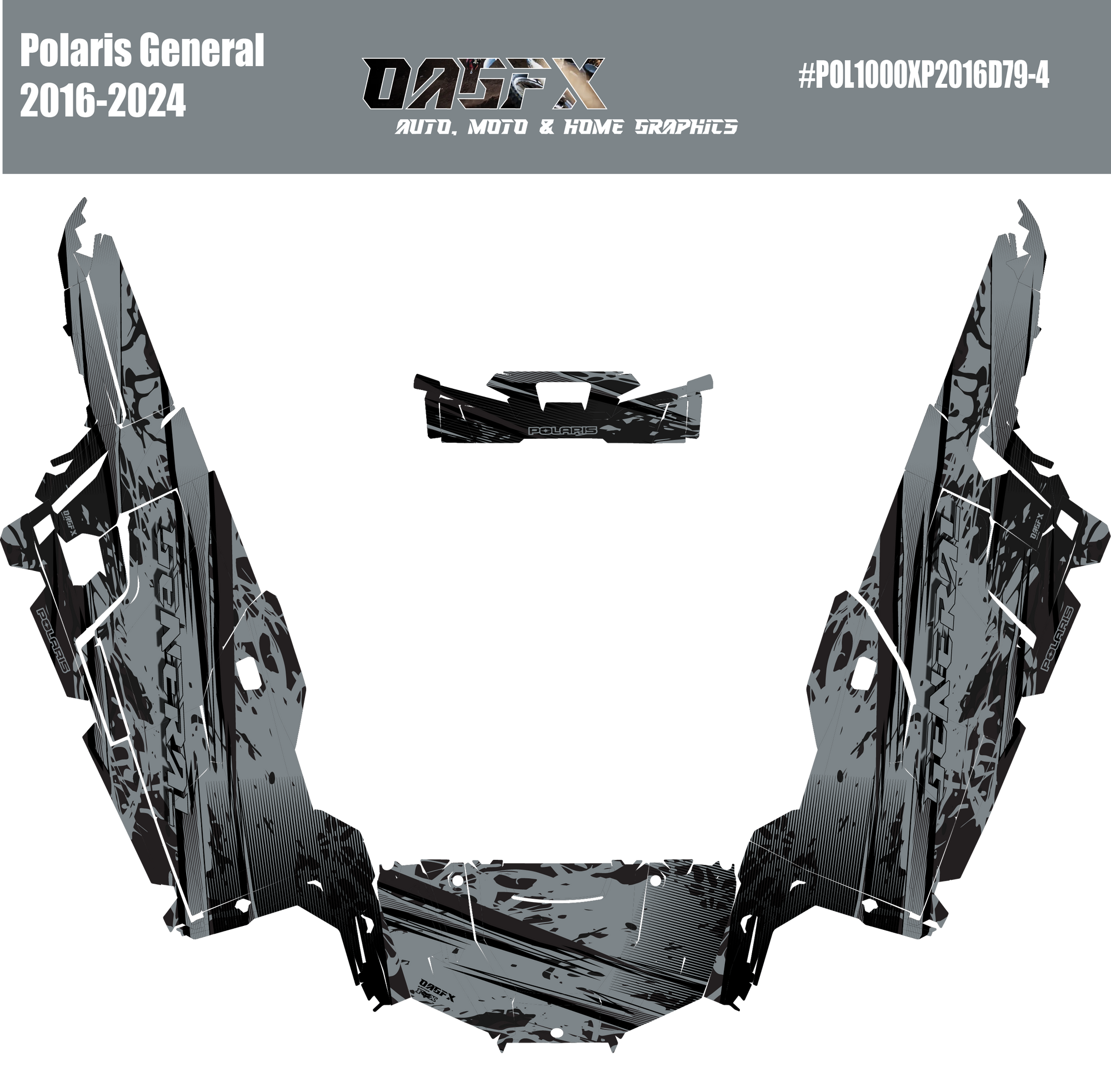 2016 - 2024 Polaris General XP 4 Door 1000 Graphics Kit D79-4