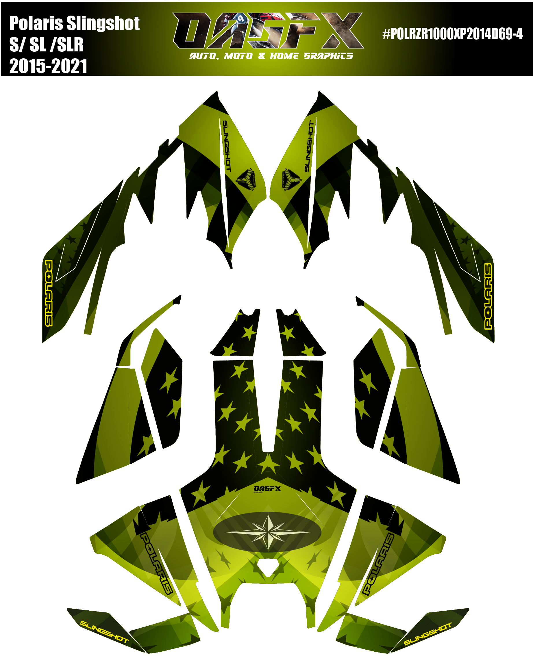 2015 - 2021 Polaris POLARIS SLINGSHOT S SL SLR Graphics D69-4 USA