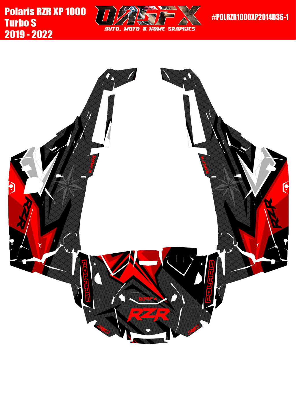 2019 - 2022 Polaris RZR XP 1000 Turbo S Graphics Kit D36-1 OAGFX