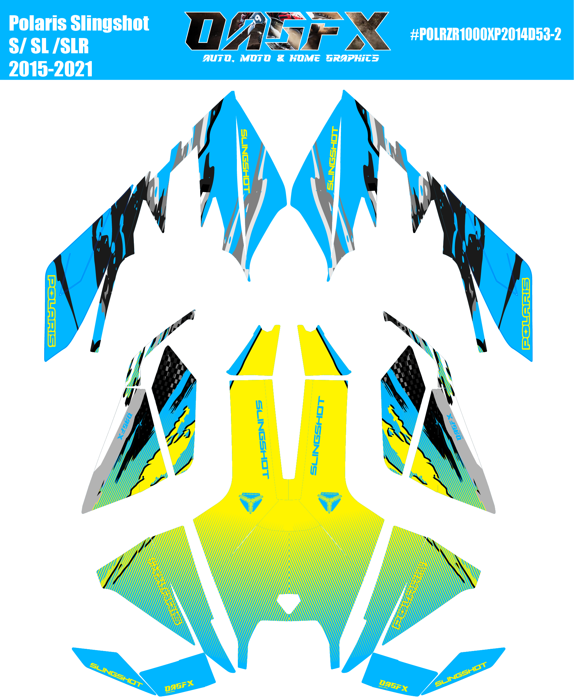 2015 - 2021 Polaris POLARIS SLINGSHOT S SL SLR Graphics D53-2 Wild