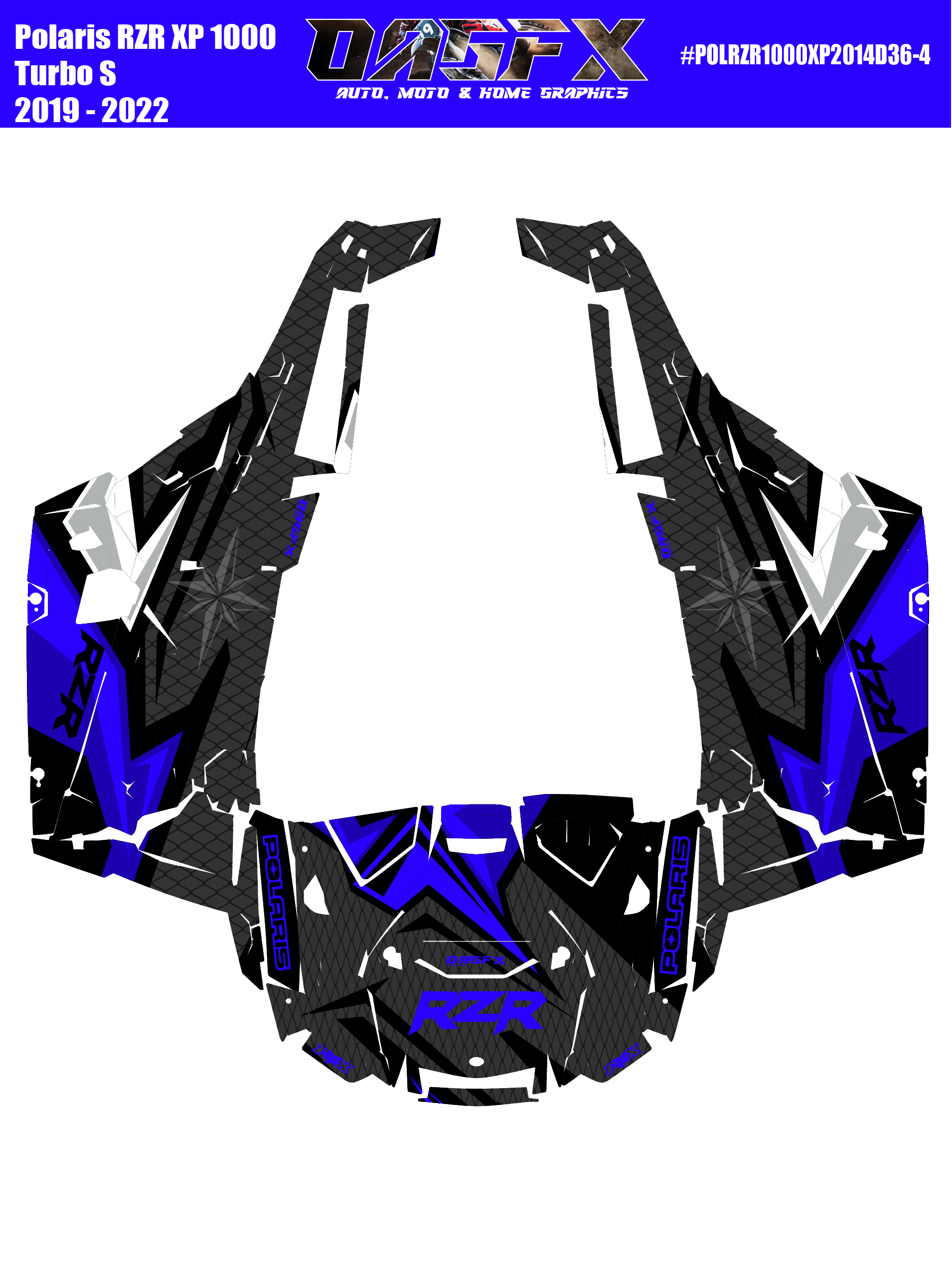 2019 - 2022 Polaris RZR XP 1000 Turbo S Graphics Kit D36-4 OAGFX