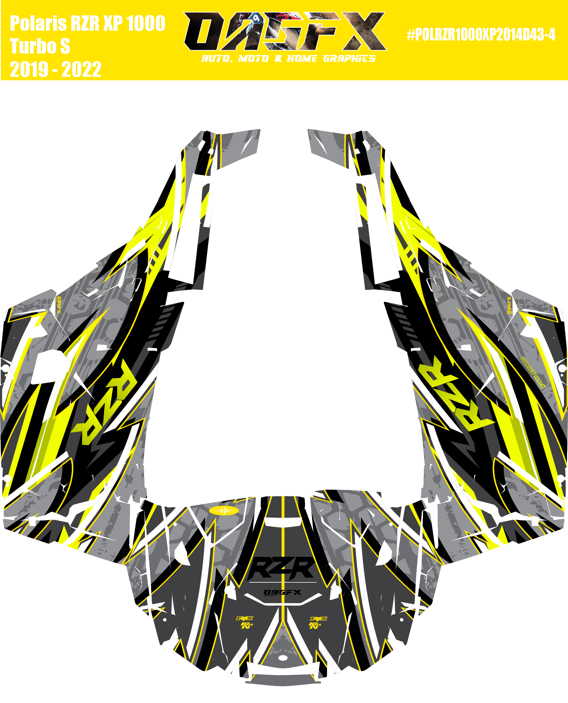 2019 - 2022 Polaris RZR XP 1000 Turbo S Graphics Kit D43-4 OAGFX