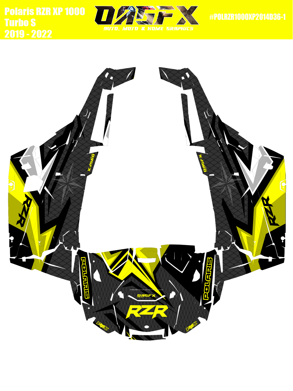 2019 - 2022 Polaris RZR XP 1000 Turbo S Graphics Kit D36-2 OAGFX