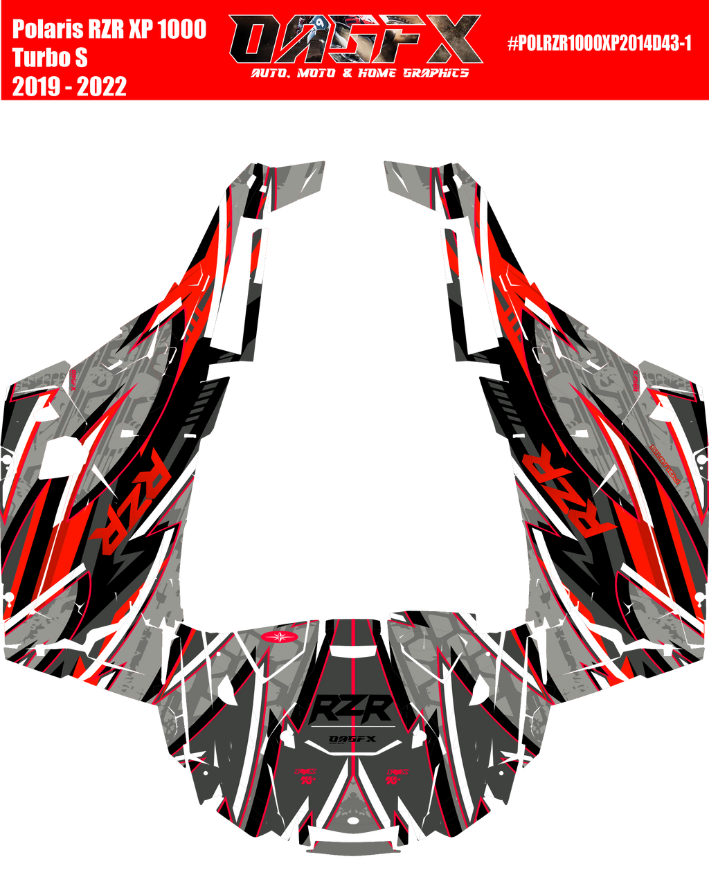 2019 - 2022 Polaris RZR XP 1000 Turbo S Graphics Kit D43-1 OAGFX