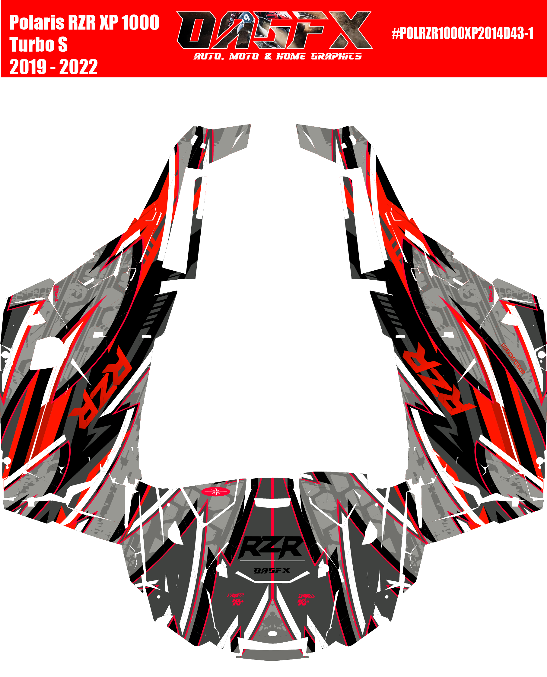 2019 - 2022 Polaris RZR XP 1000 Turbo S Graphics Kit D43-1 OAGFX