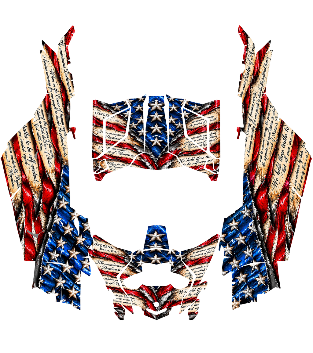 2017 - 2024 Can Am X3 RR DS Maverick USA Flag Graphics Kit USA Patriot